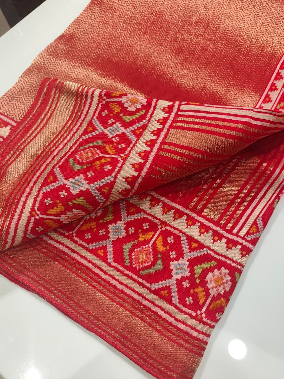 Exclusive banaras brocade patola silk saree with rich borders pallu