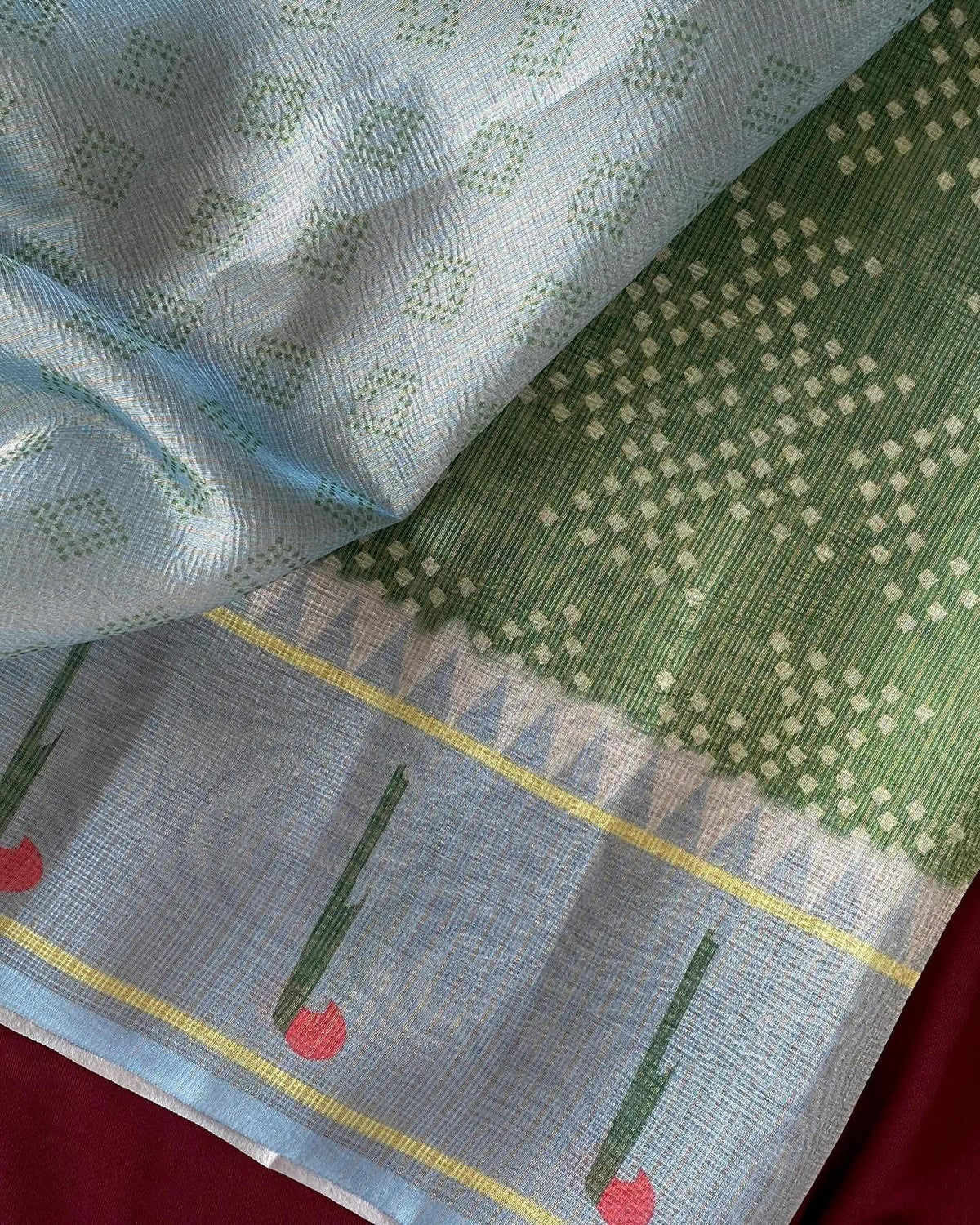 Kota bandini sarees with paithani border pallu and blouse