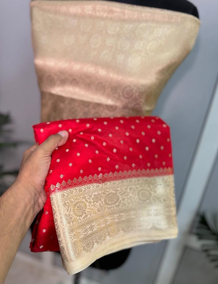 Vintage banaras soft silk saree with rich weaving allover