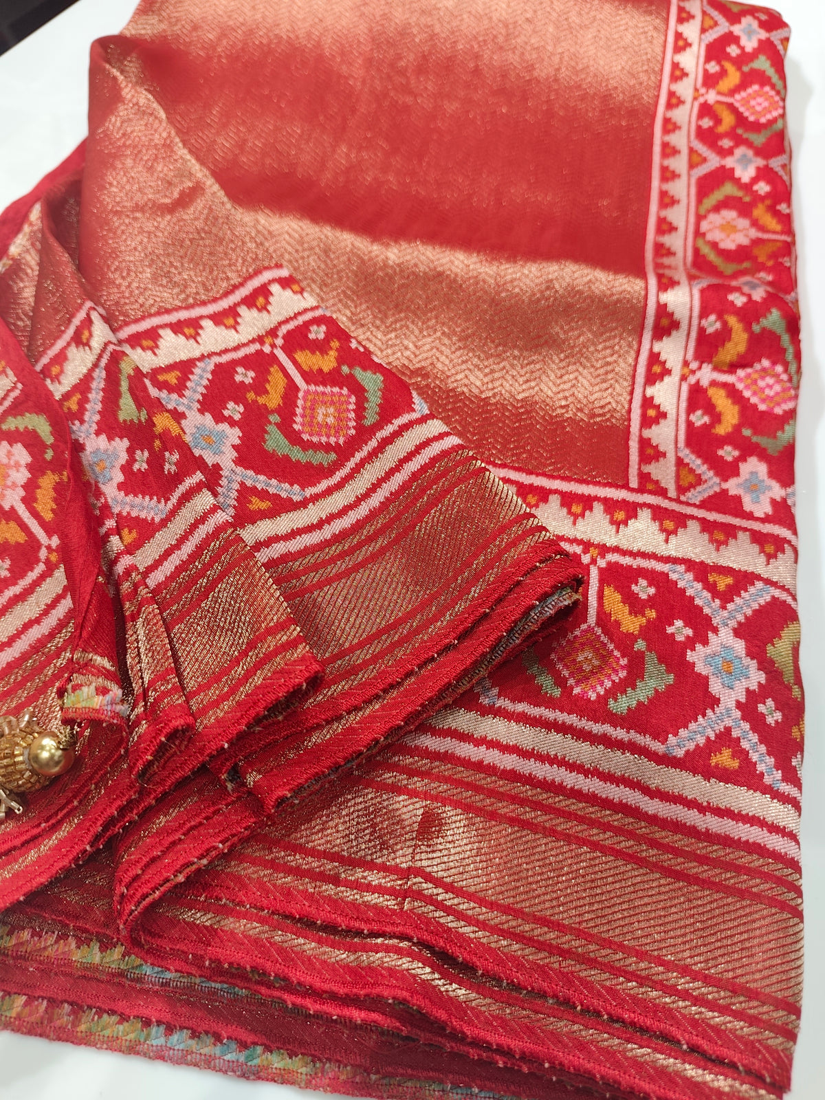Exclusive banaras brocade patola silk saree with rich borders pallu