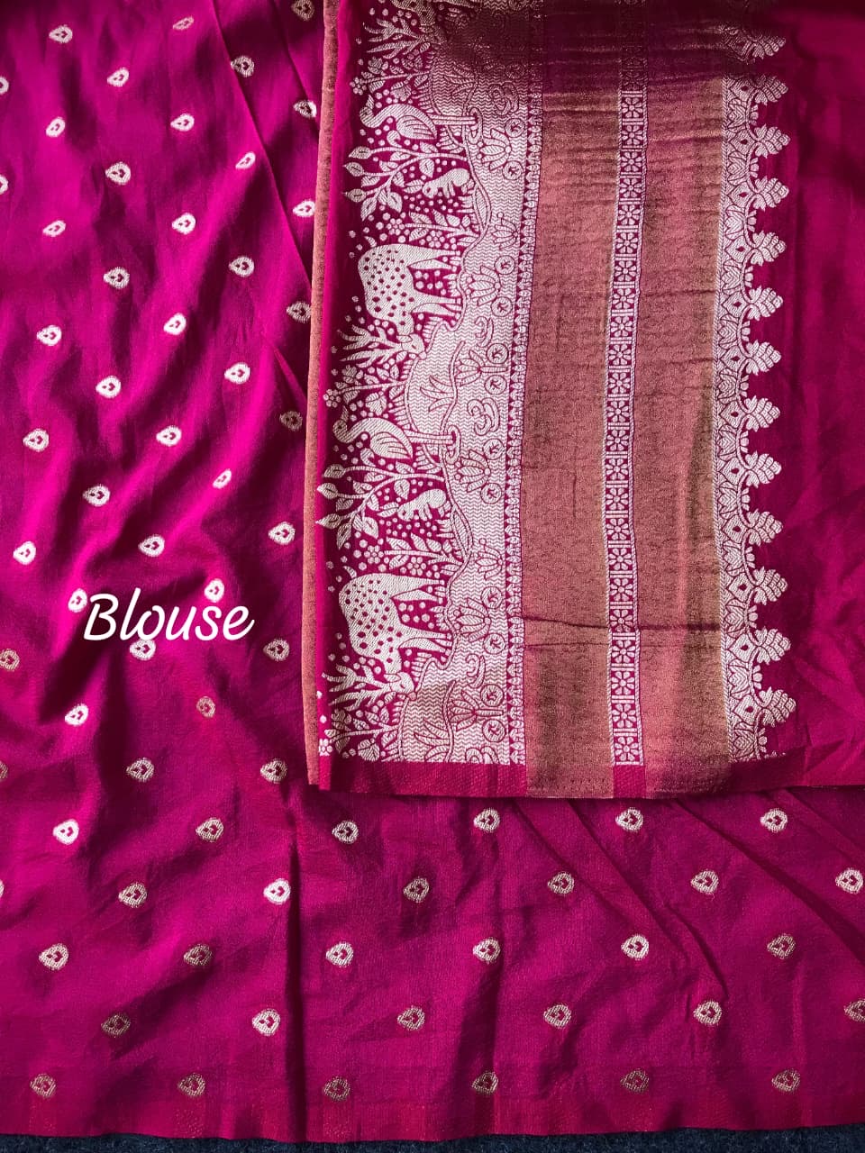 Banaras crepe silk sarees with rich weaving allover and blouse