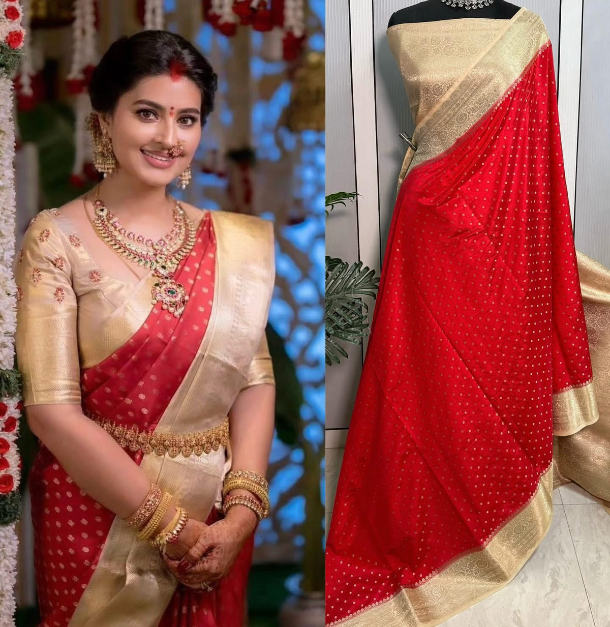 Vintage banaras soft silk saree with rich weaving allover