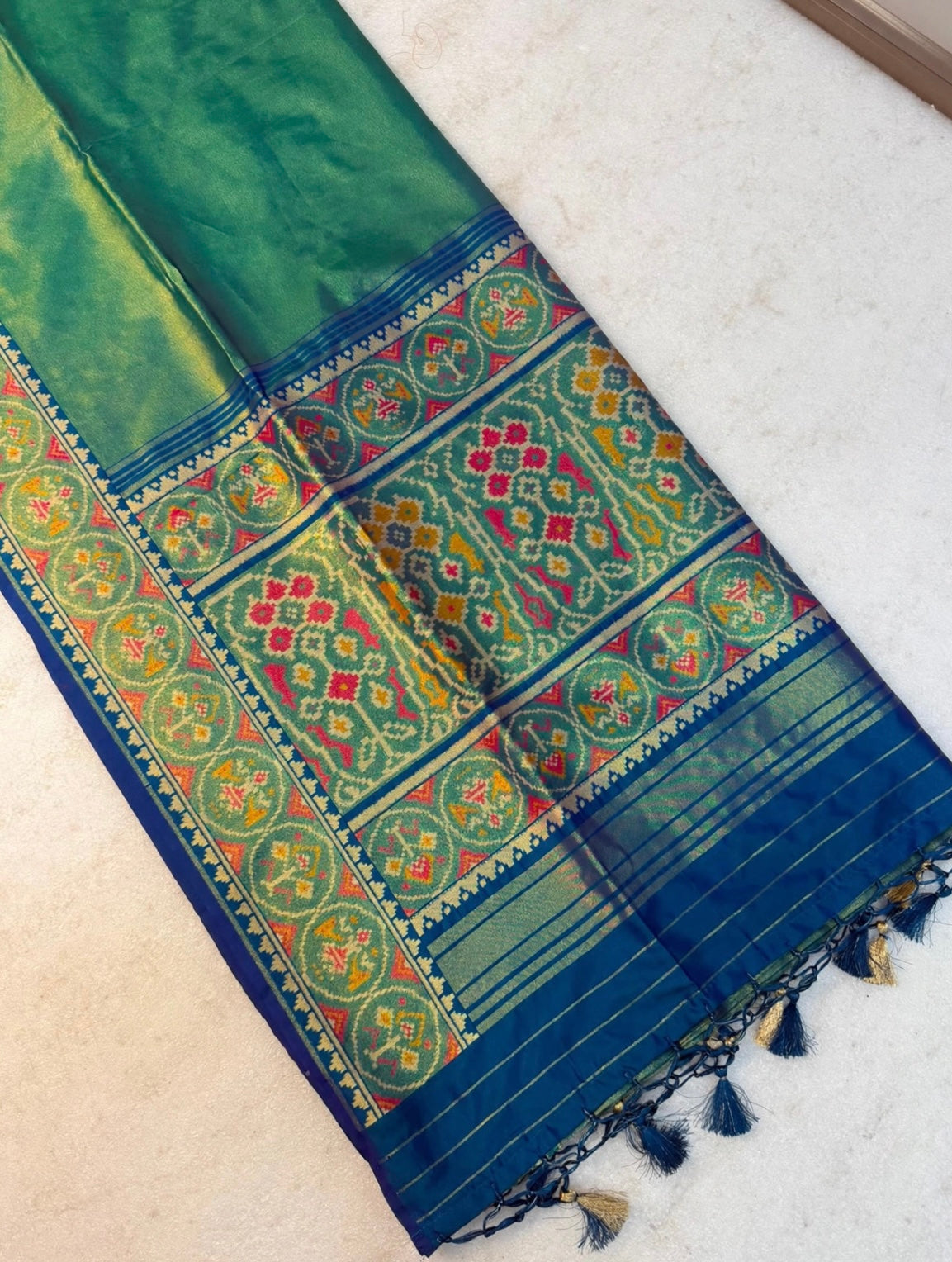 Fancy banaras patan patola silk sarees with rich patola blouse