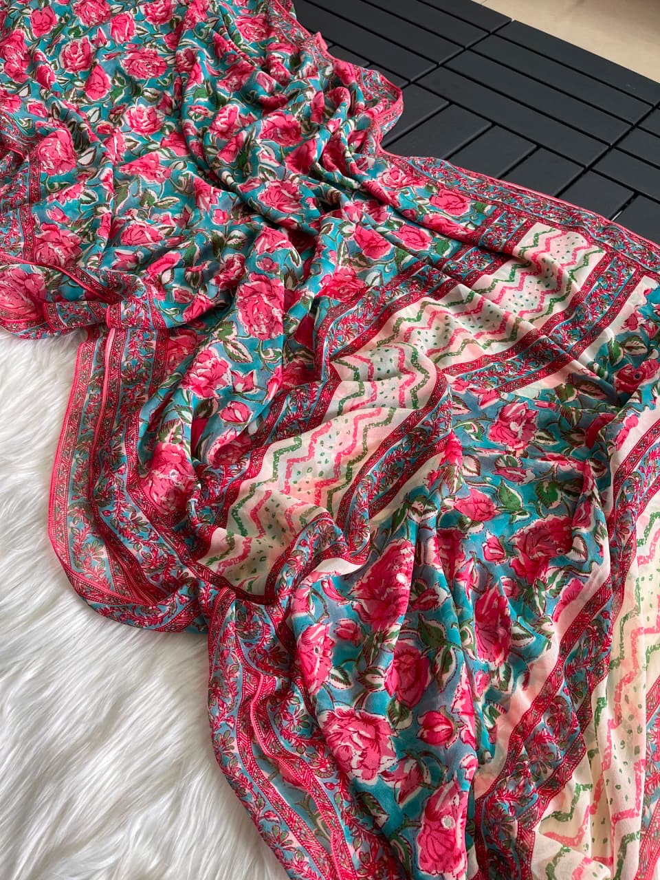Exclusive designer printed georgette sarees