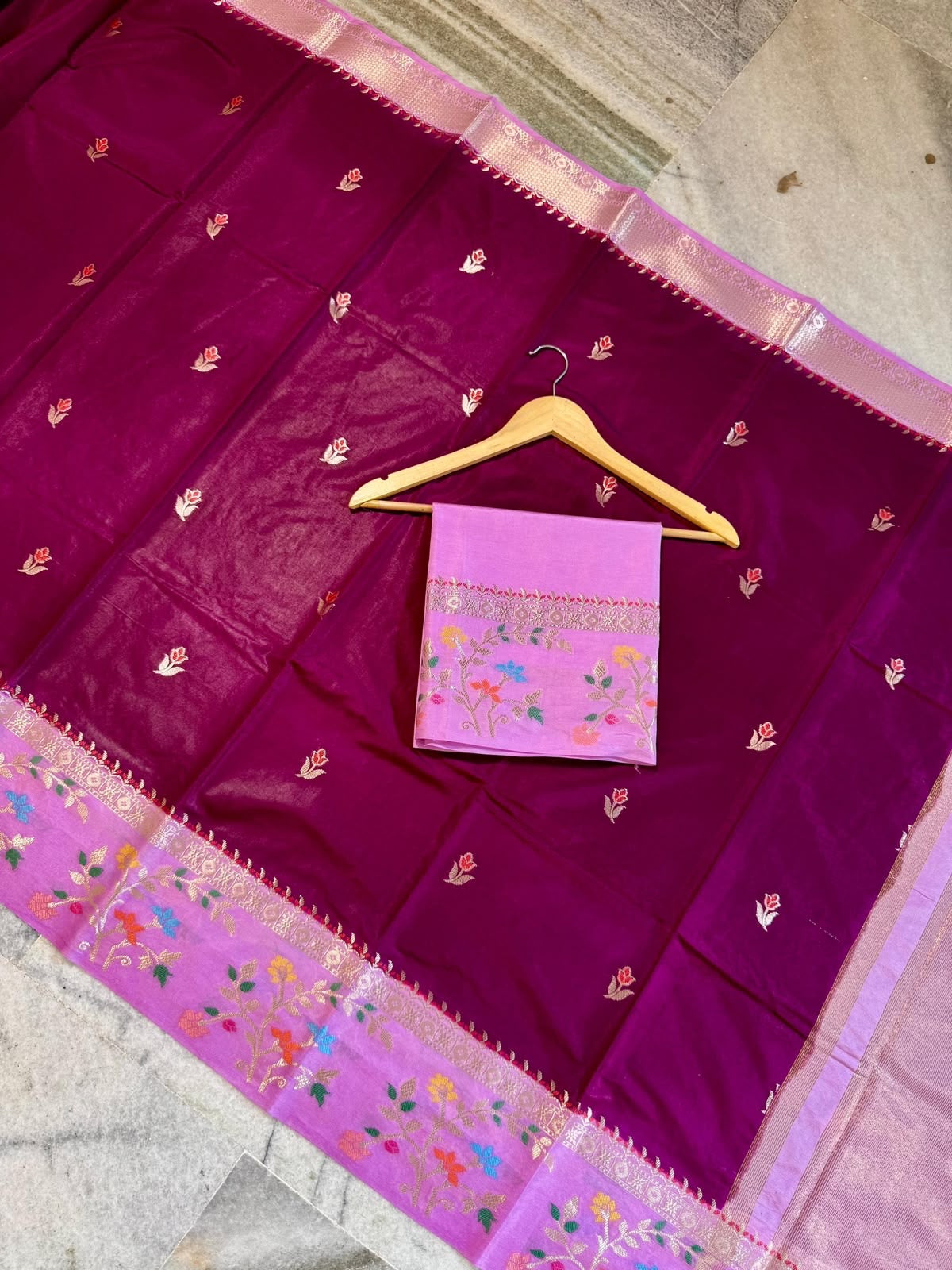 Bananas soft silk Sarees with meenakari weaving