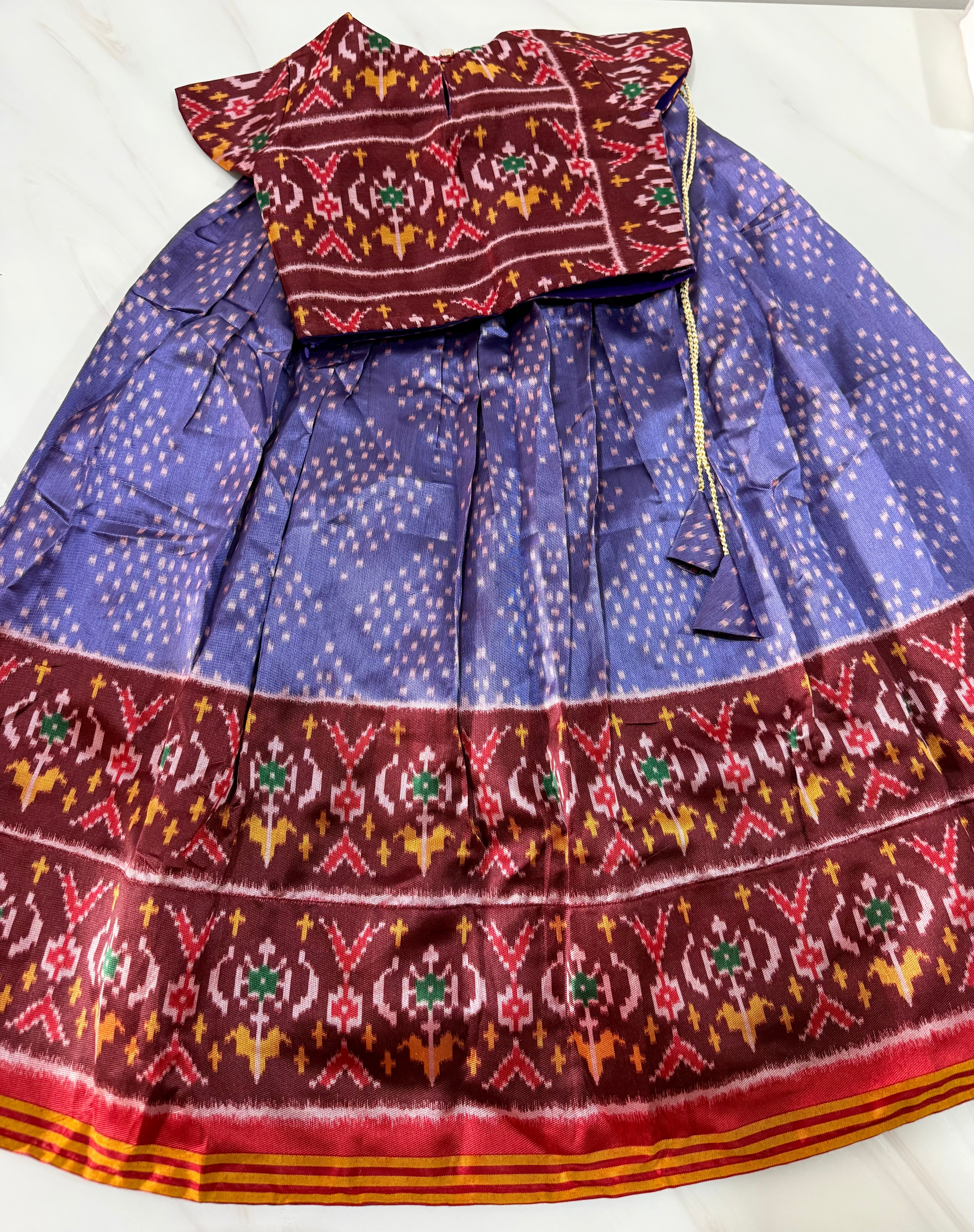 Fancy patan patola kids fully stitched lehangas (0-16 years)