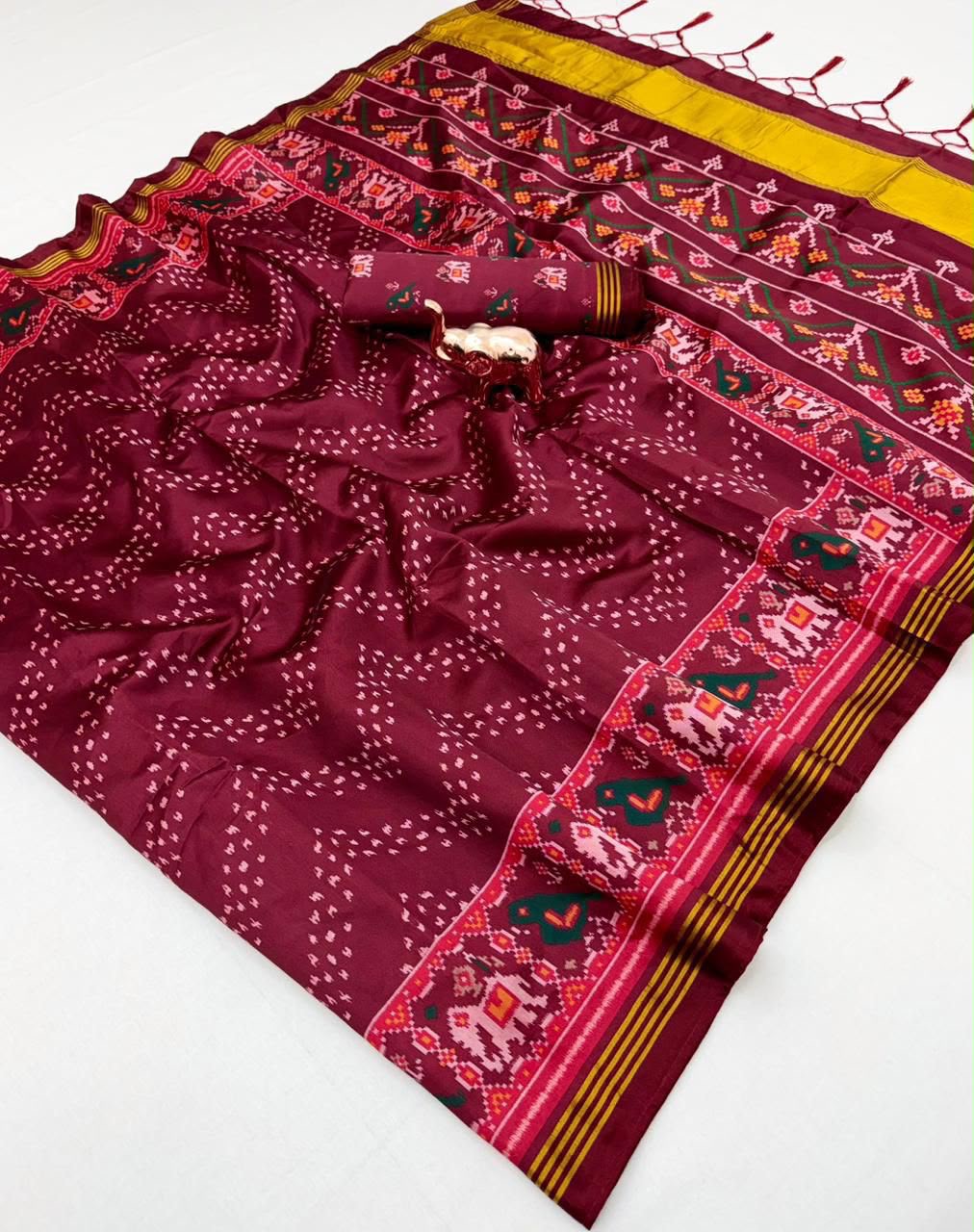 Fancy printed patan patola silk sarees