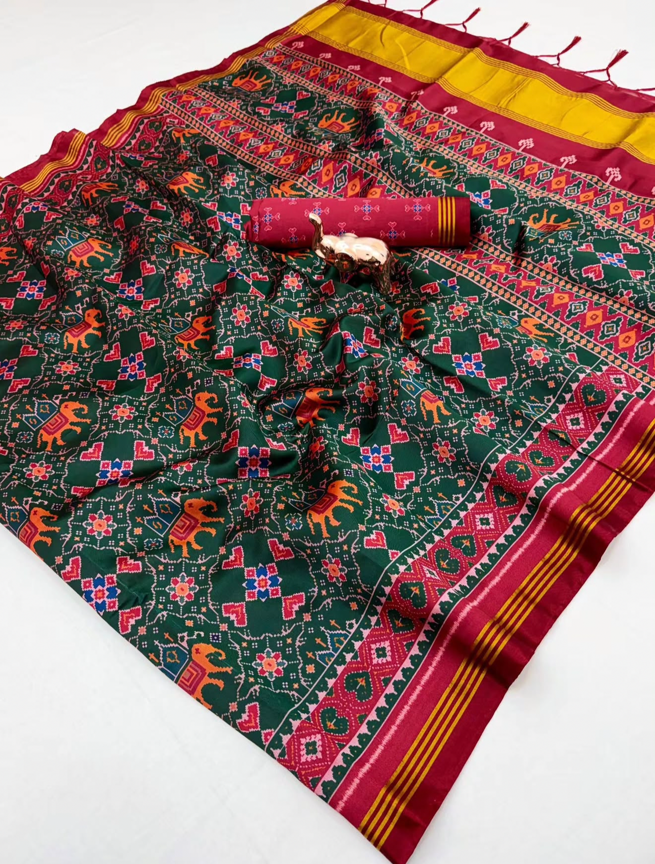 Fancy printed patan patola silk sarees