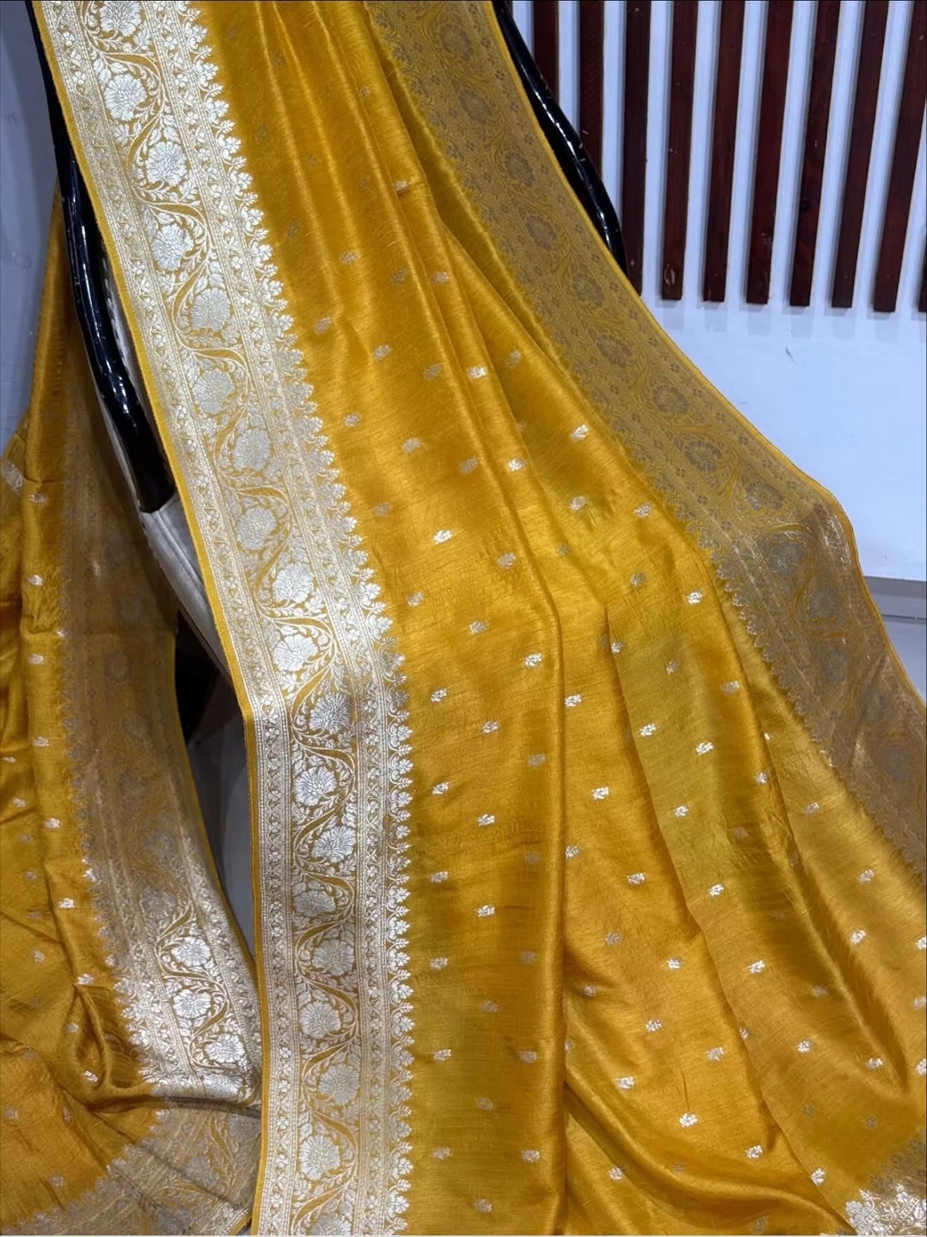Banaras tussar silk sarees with allover weaving and unstitched blouse