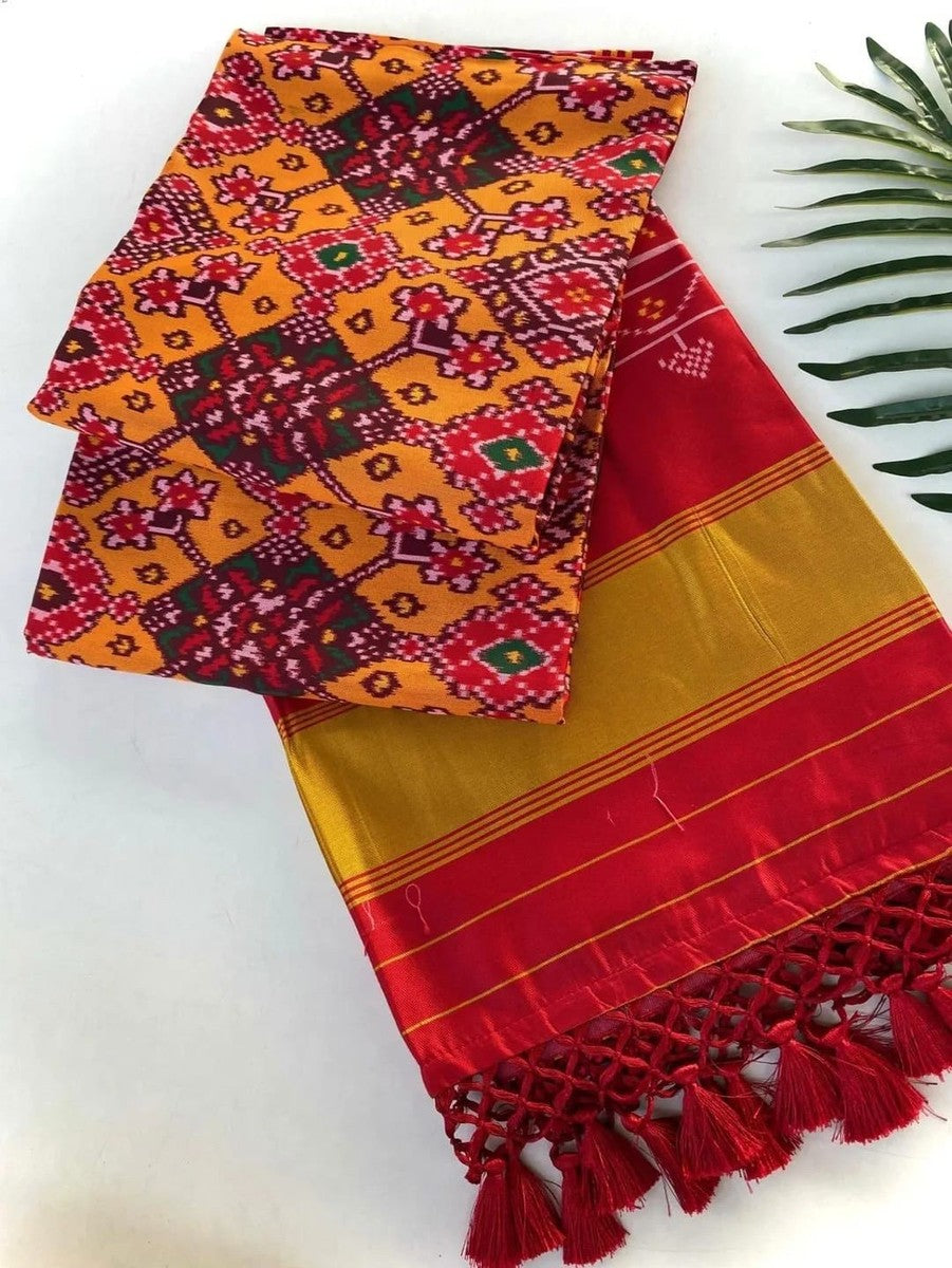 Fancy patan patola ikkat silk sarees
