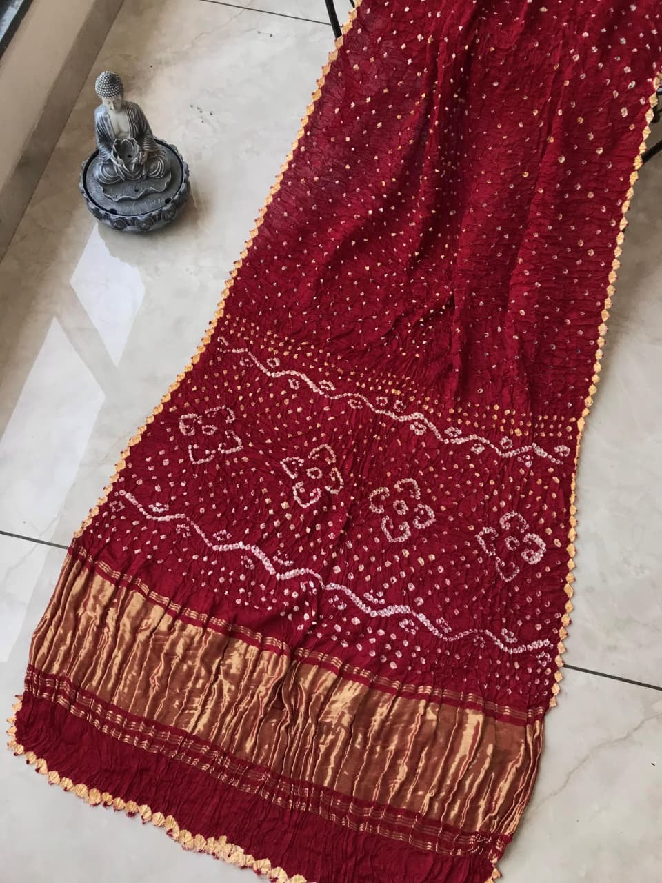 Exclusive modal silk saree with hand tie and dye unstitched blouse