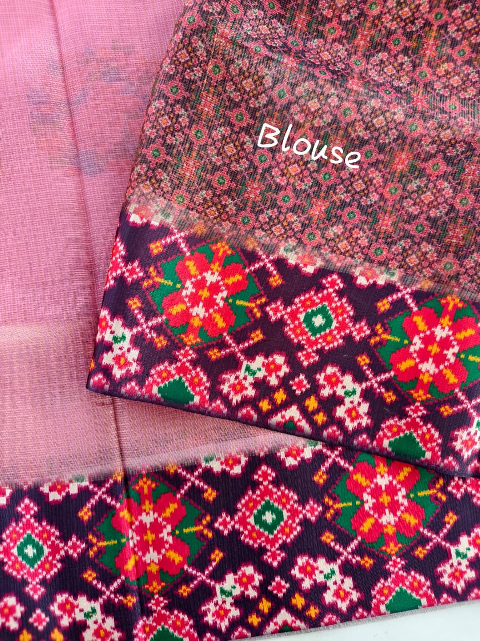 Exclusive tissue silk sarees with patola borders pallu and blouse