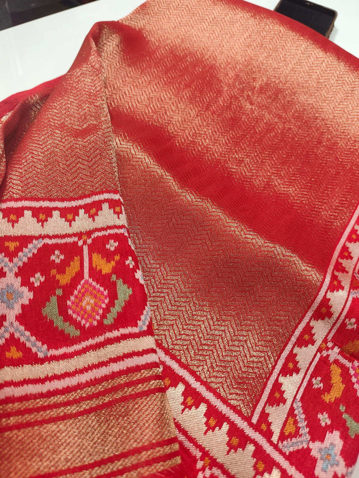 Exclusive banaras brocade patola silk saree with rich borders pallu