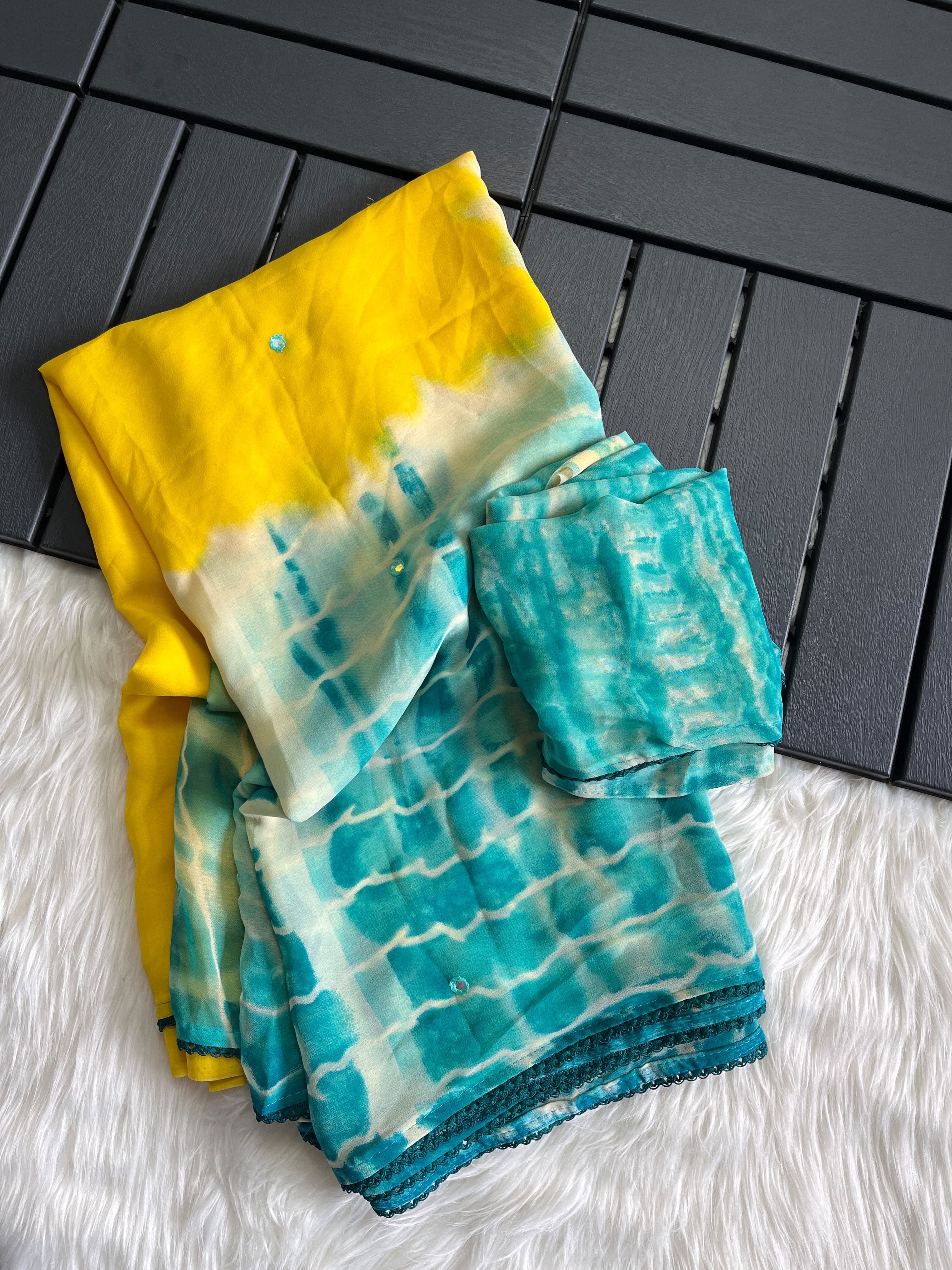 Exclusive designer printed georgette sarees