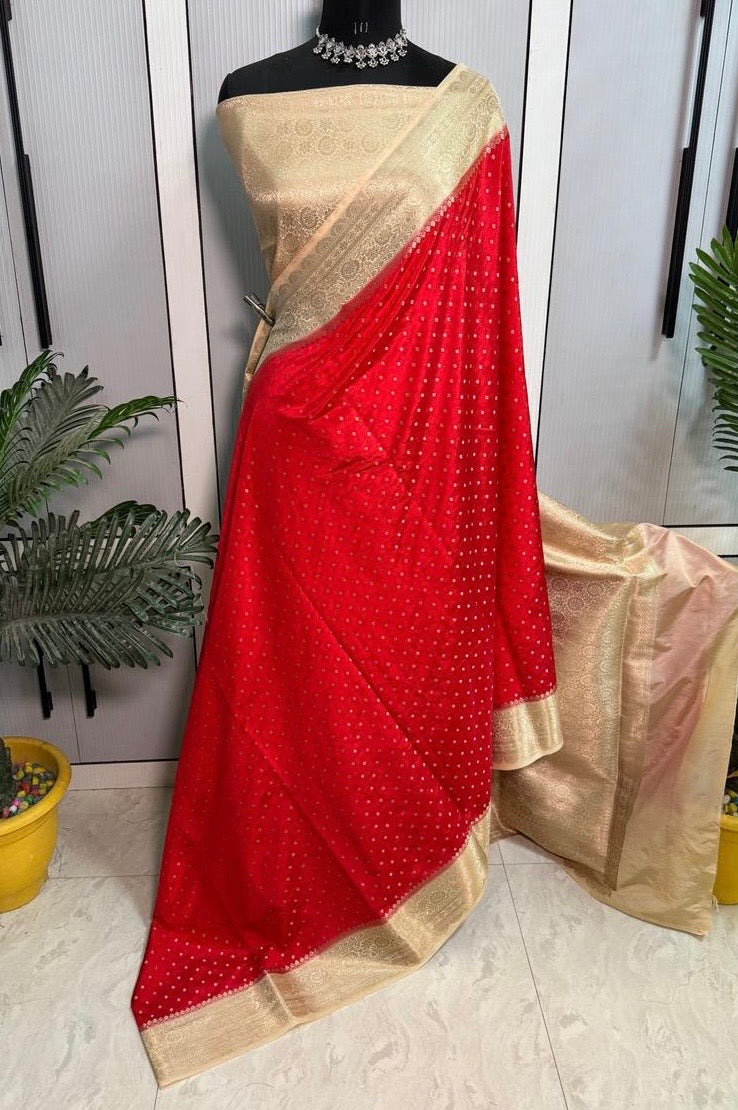 Vintage banaras soft silk saree with rich weaving allover