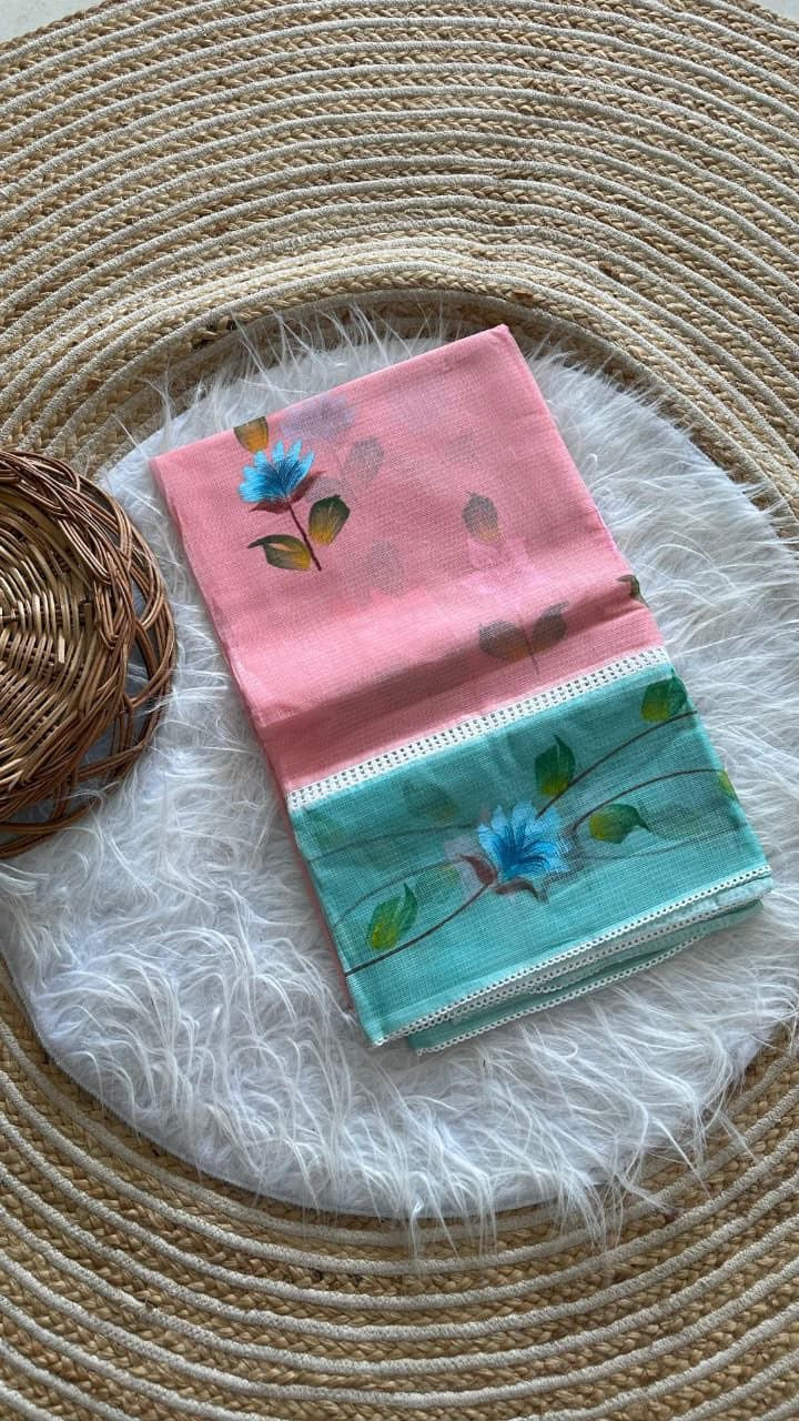 Kota sarees with handpainting allover