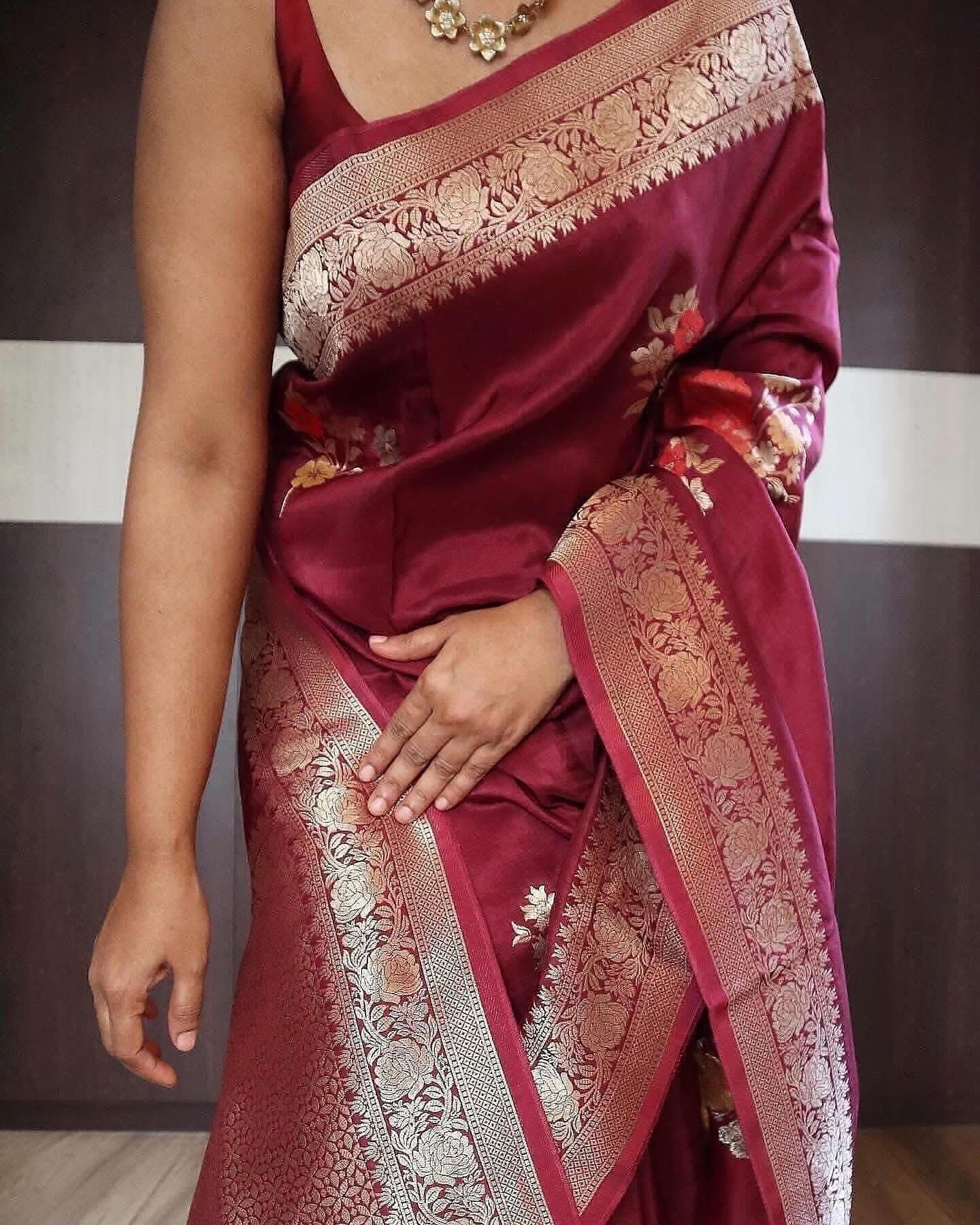 Banaras munga silk sarees with meenakari weaving