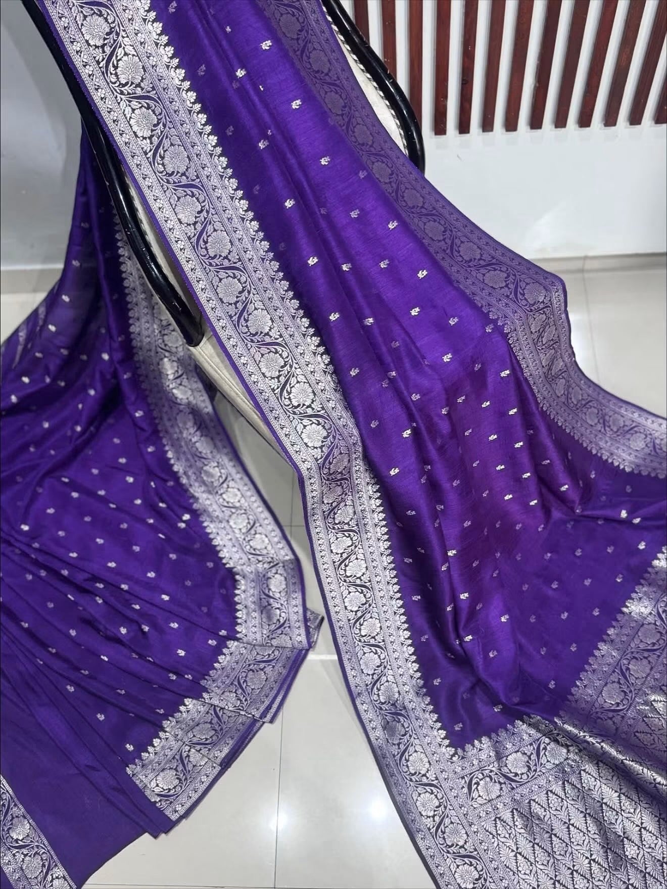 Banaras tussar silk sarees with allover weaving and unstitched blouse