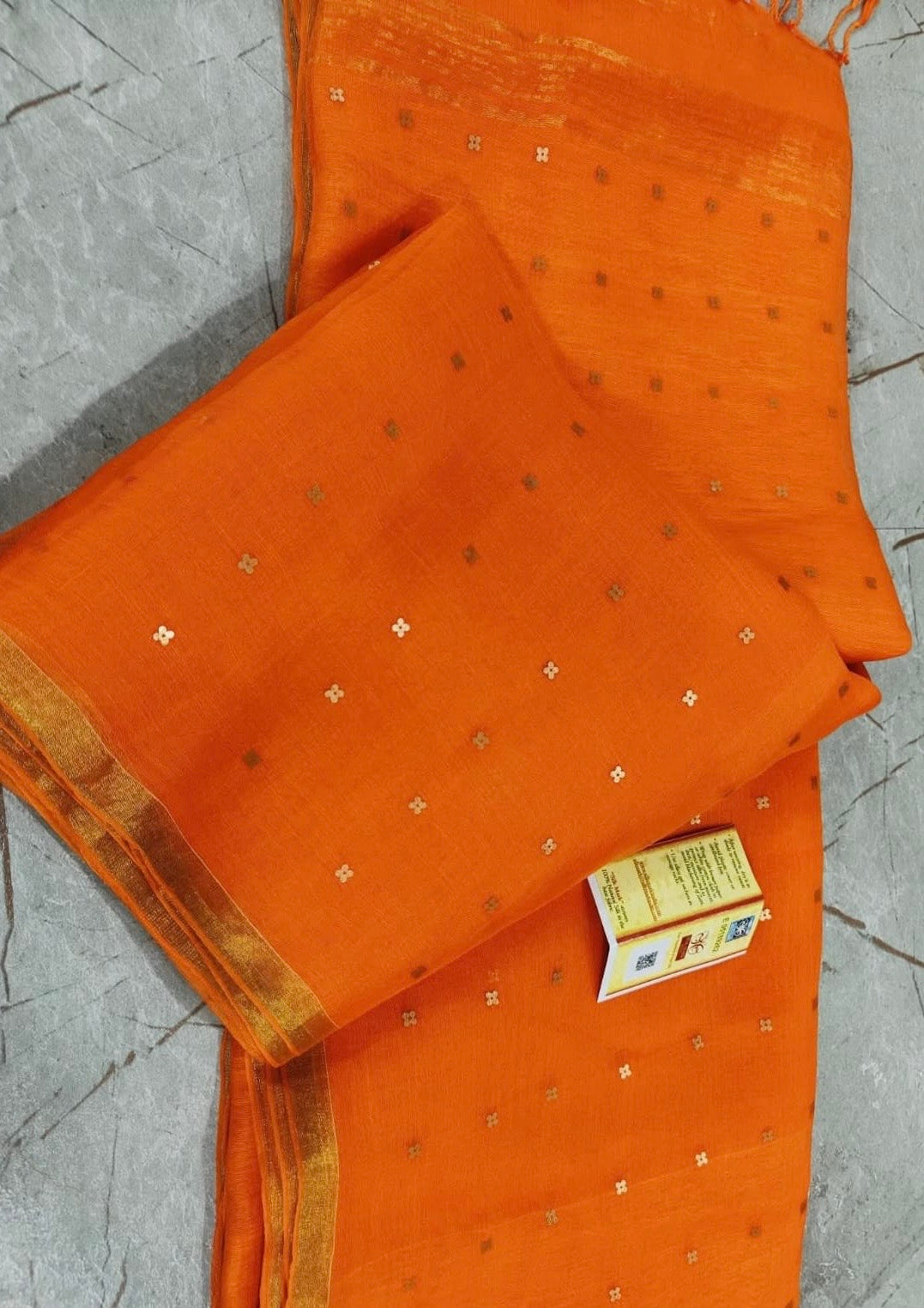Handloom pure muslin silk sarees with sequins weaving
