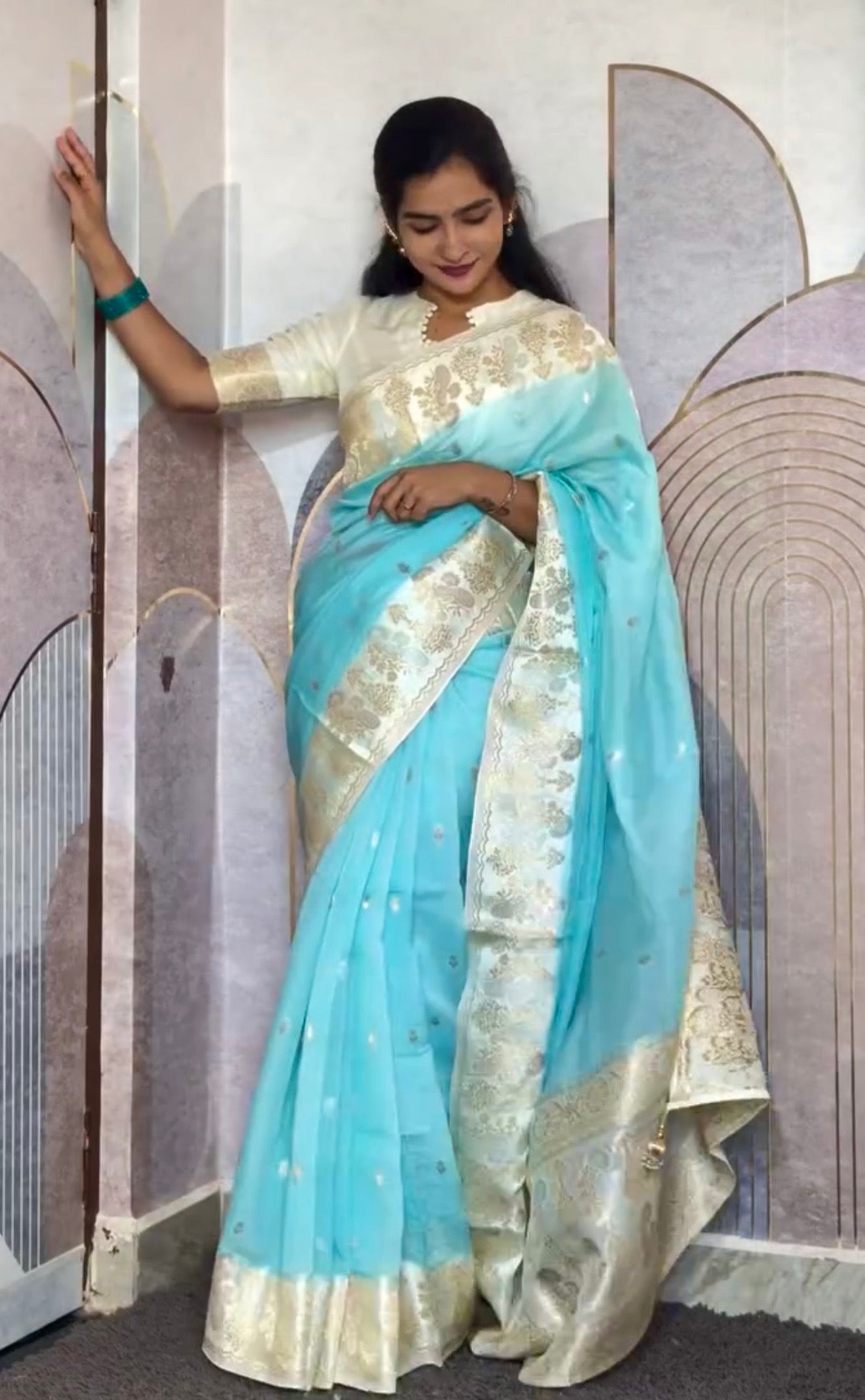 Exclusive pure kota silk sarees with mashru satin weaving borders and unstitched blouse