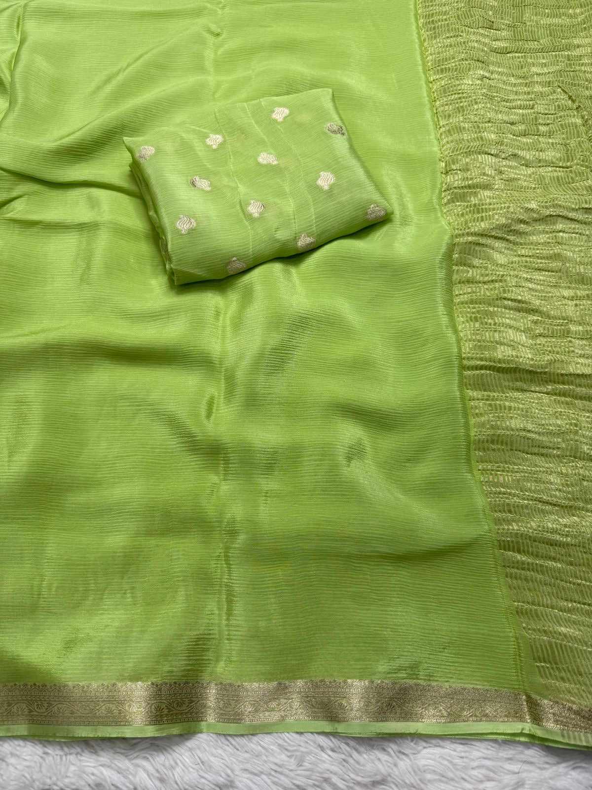 Chinnon sarees with rich weaving borders pallu and blouse