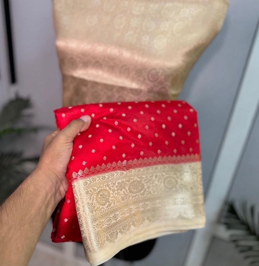Vintage banaras soft silk saree with rich weaving allover
