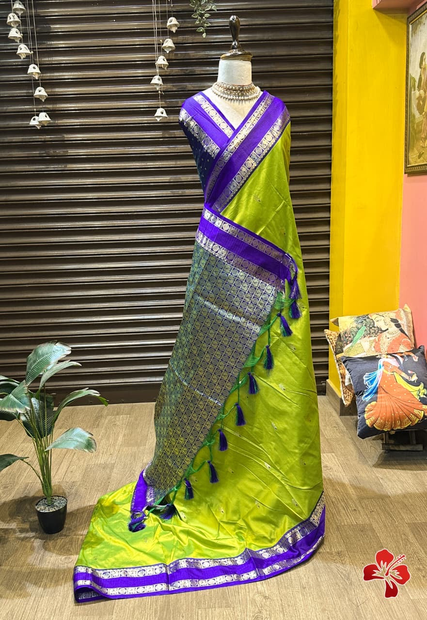 Vintage fancy banaras soft silk sarees with gap borders rich pallu and blouse unstitched