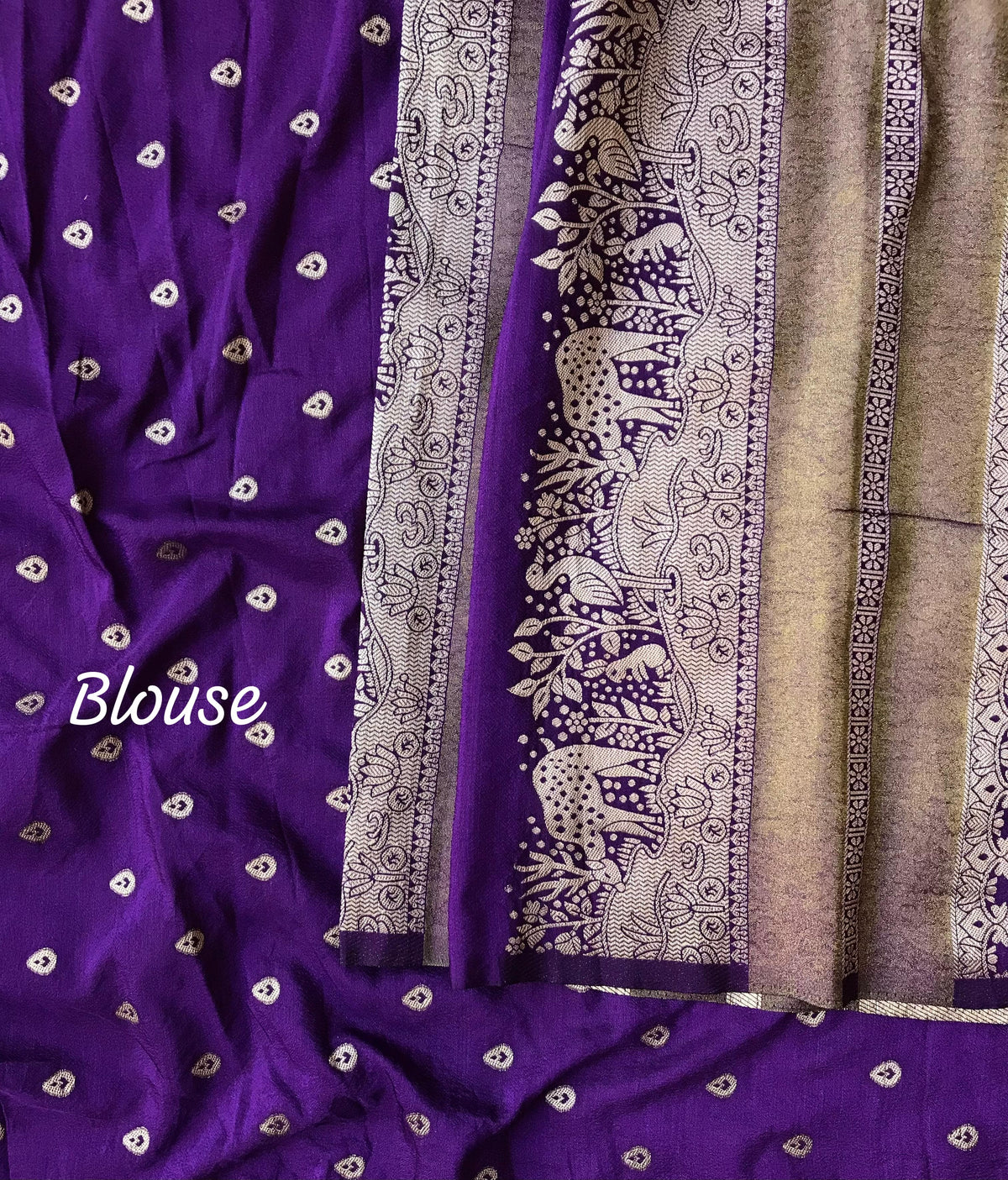 Banaras crepe silk sarees with rich weaving allover and blouse