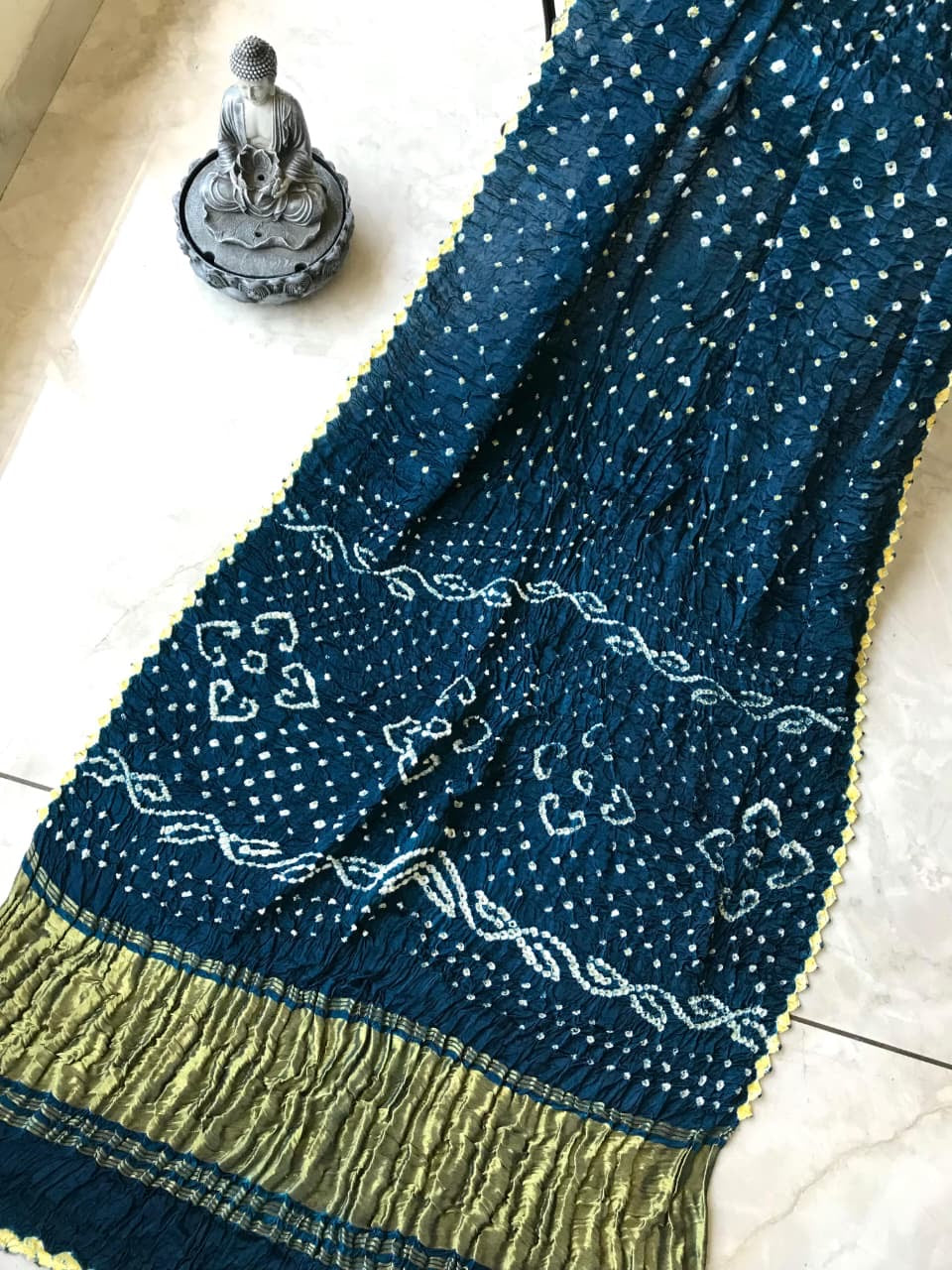 Exclusive modal silk saree with hand tie and dye unstitched blouse