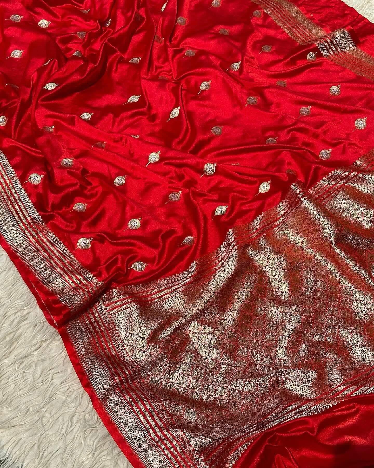 Exclusive banaras mashru satin silk sarees with allover weaving