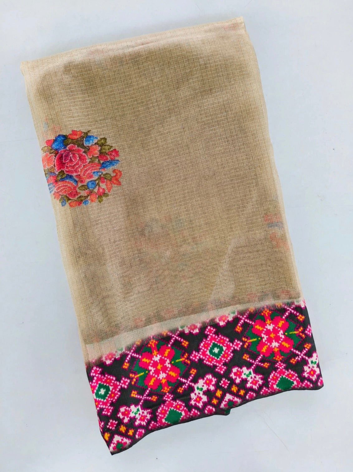 Exclusive tissue silk sarees with patola borders pallu and blouse