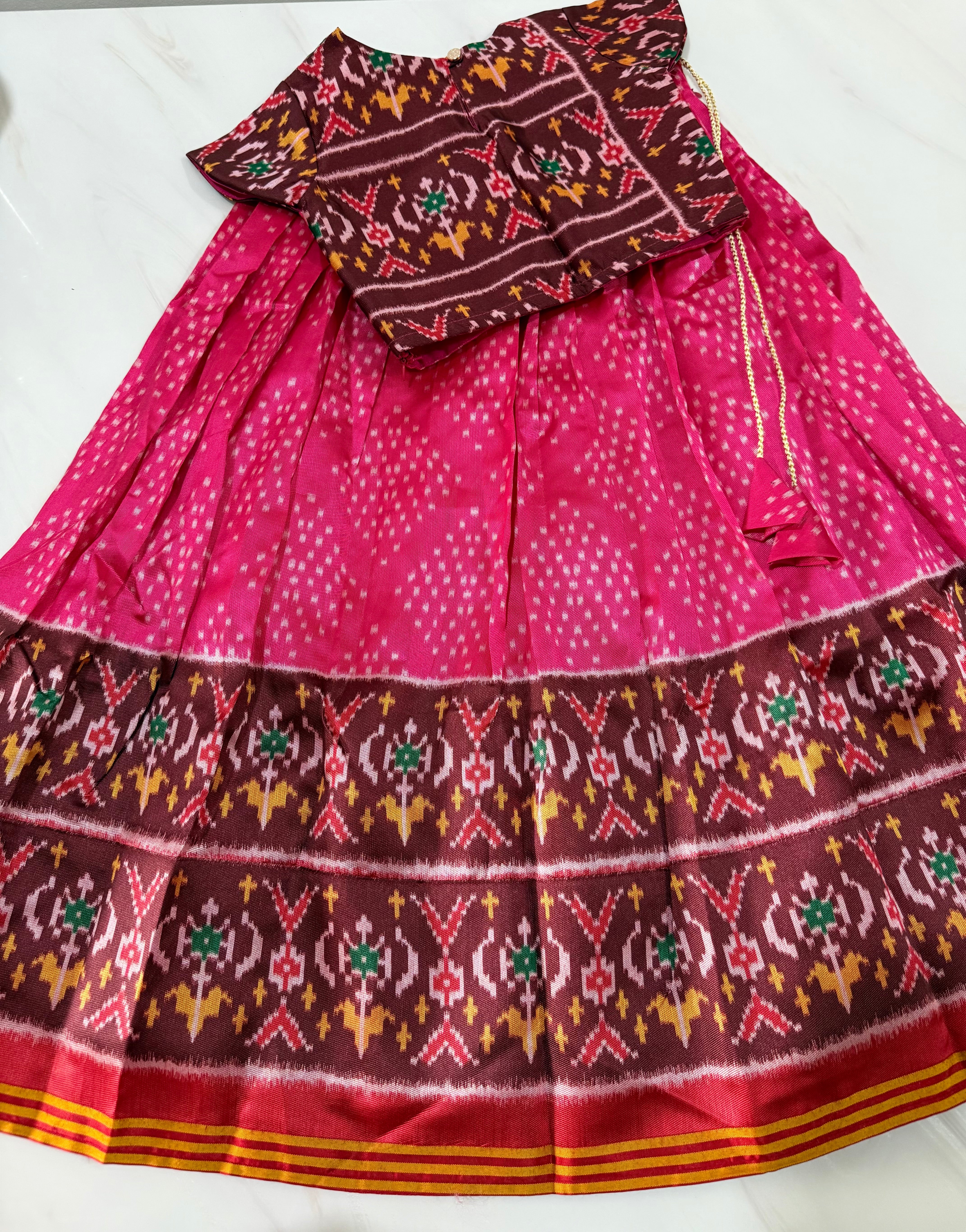 Fancy patan patola kids fully stitched lehangas (0-16 years)