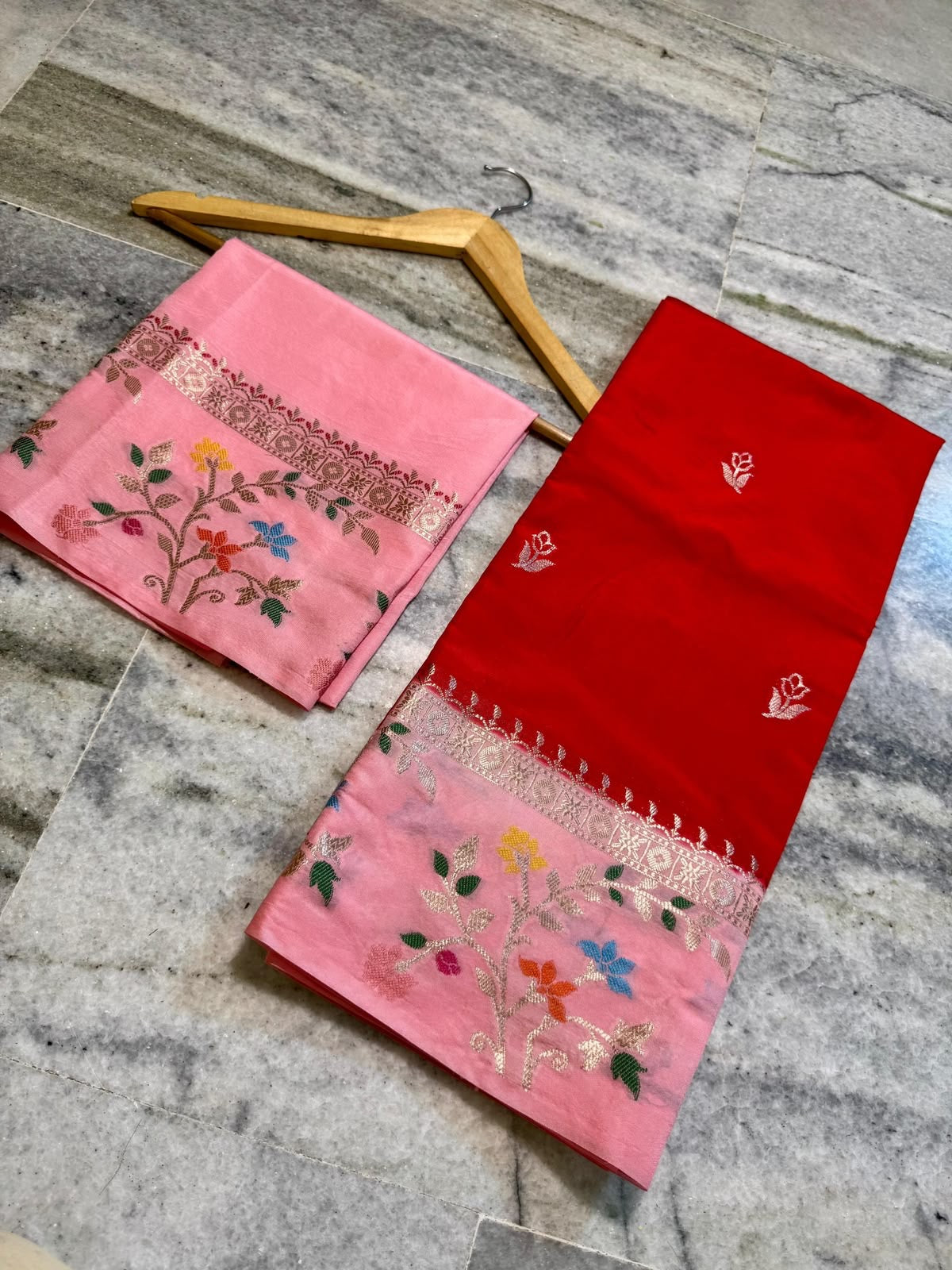 Bananas soft silk Sarees with meenakari weaving