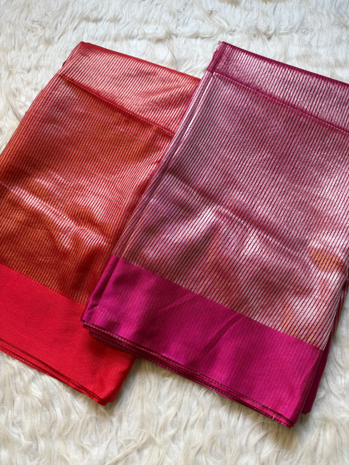 Shilpa shetty inspired banaras tissue stripes soft silk sarees