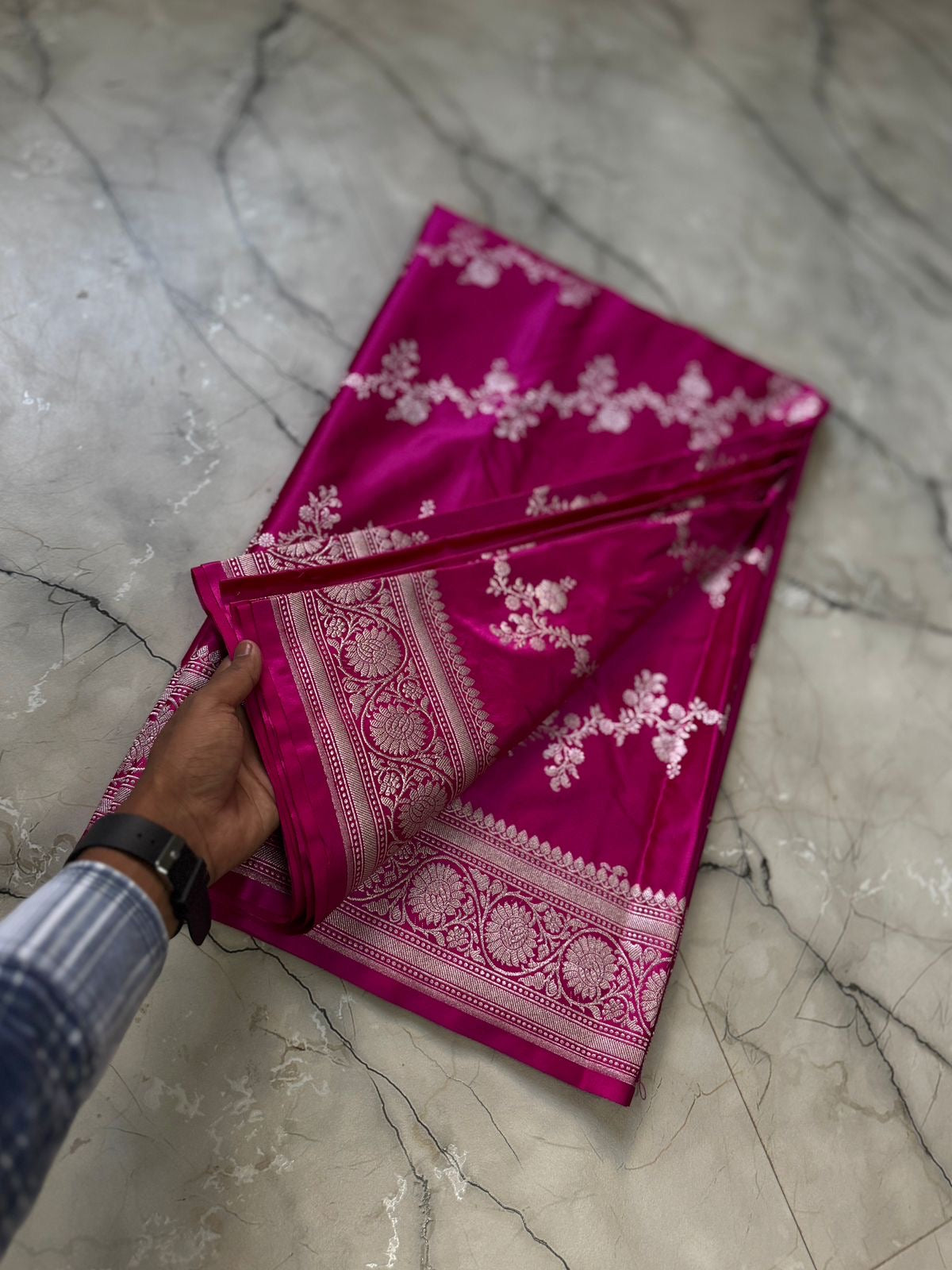 Banaras mashru satin silk sarees with allover lehariya weaving