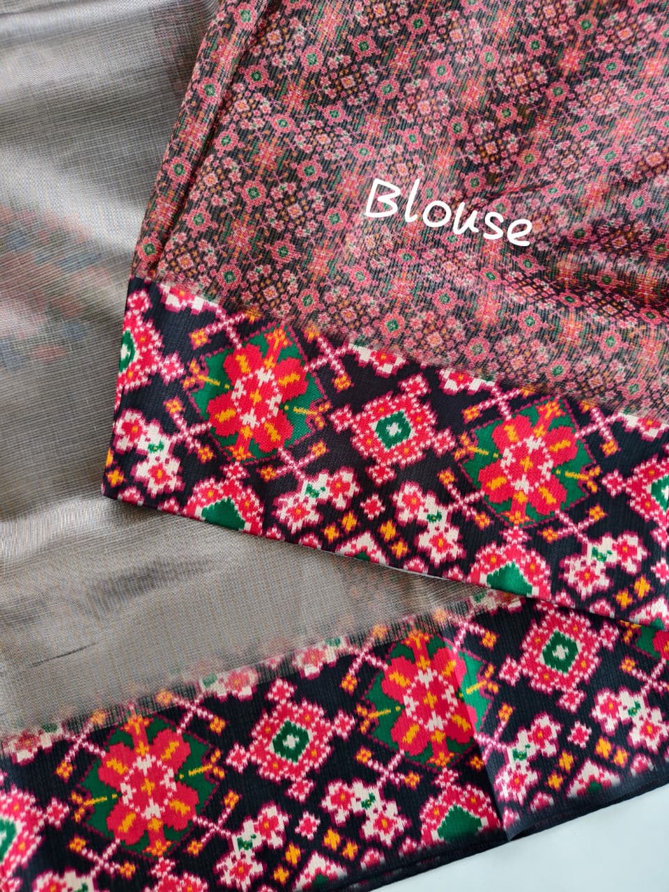 Exclusive tissue silk sarees with patola borders pallu and blouse