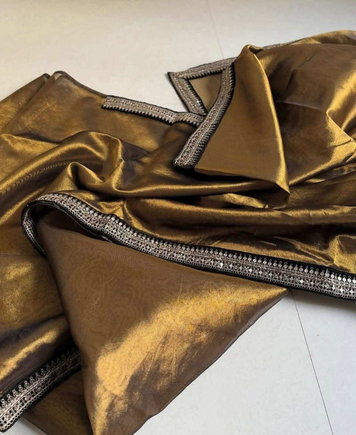 Exclusive banaras tissue silk saree with rich borders and velvet blouse