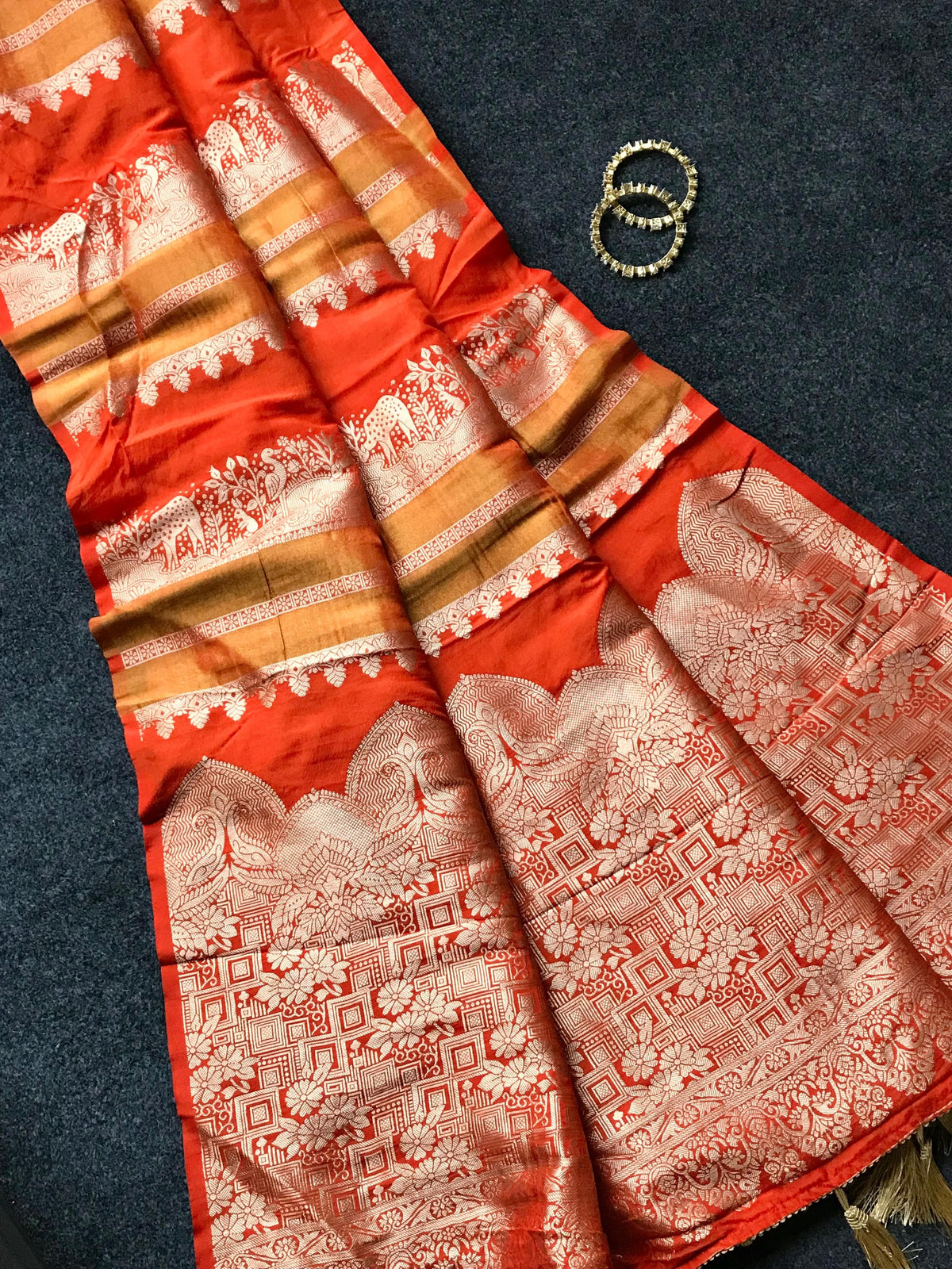 Banaras crepe silk sarees with rich weaving allover and blouse
