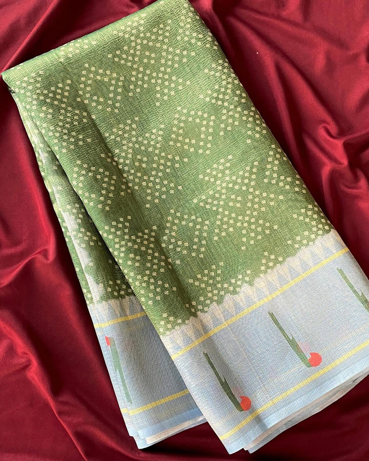 Kota bandini sarees with paithani border pallu and blouse