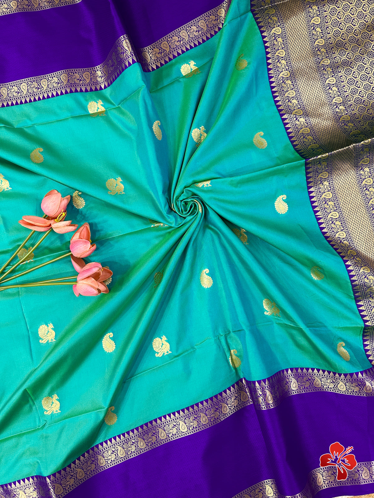 Vintage banaras soft silk saree with gap borders and rich blouse