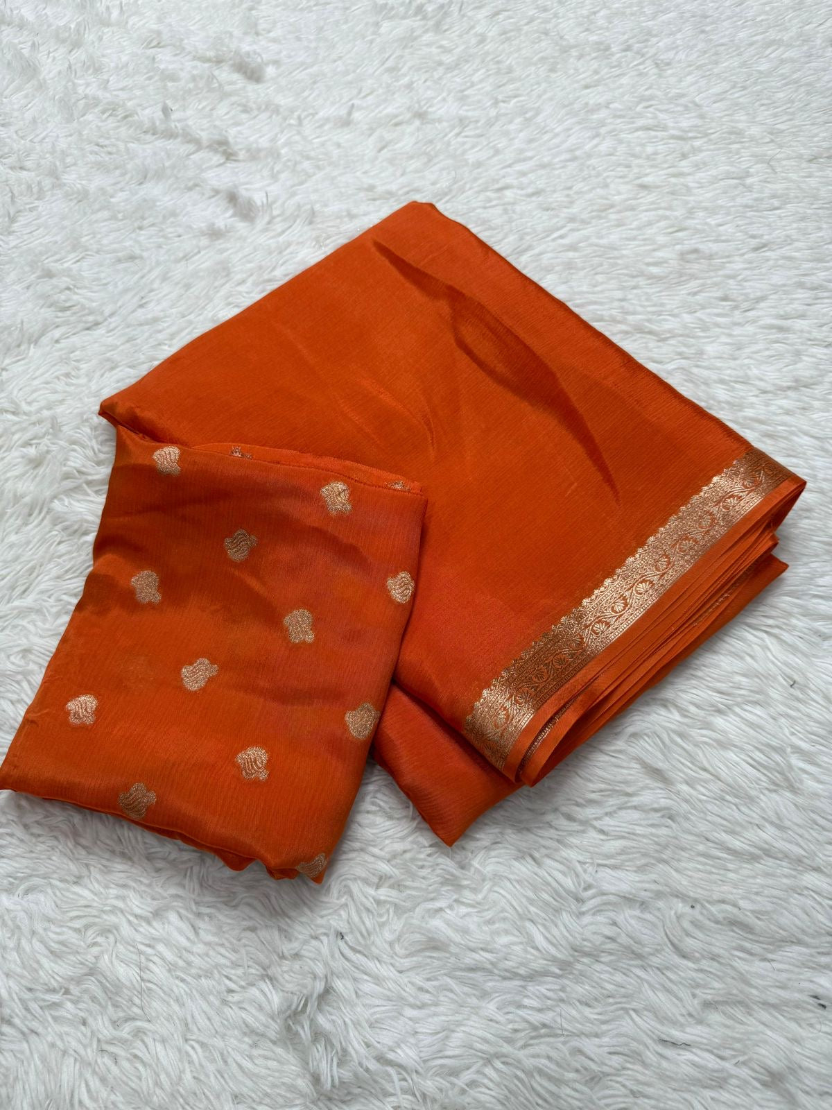 Chinnon sarees with rich weaving borders pallu and blouse