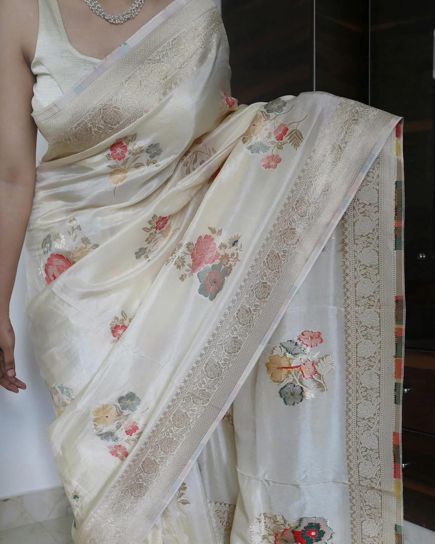 Banaras munga silk sarees with meenakari weaving