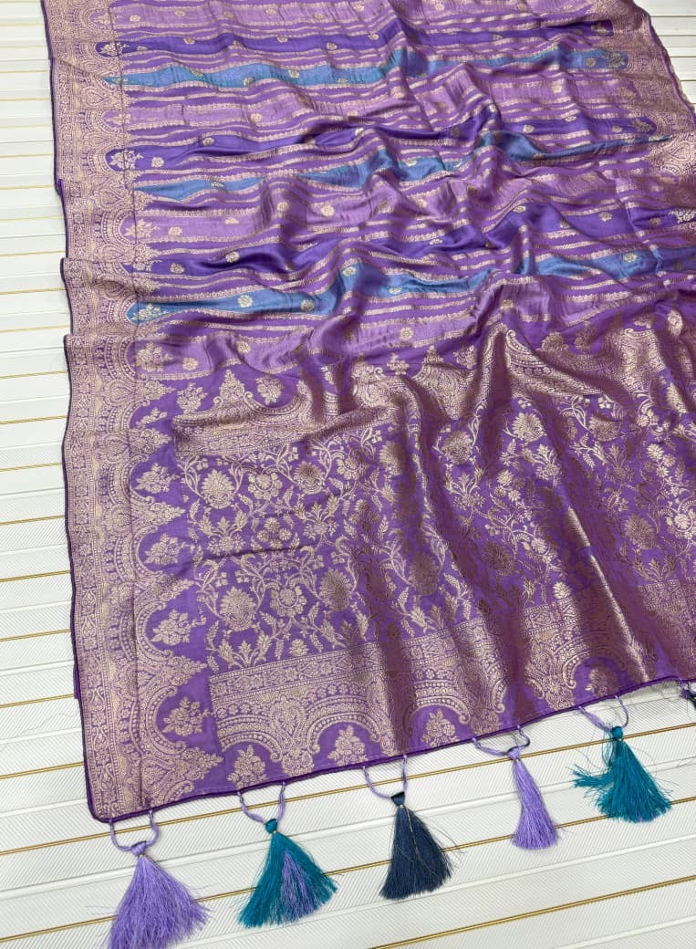 Banaras rangkat soft silk sarees with rich weaving allover and blouse