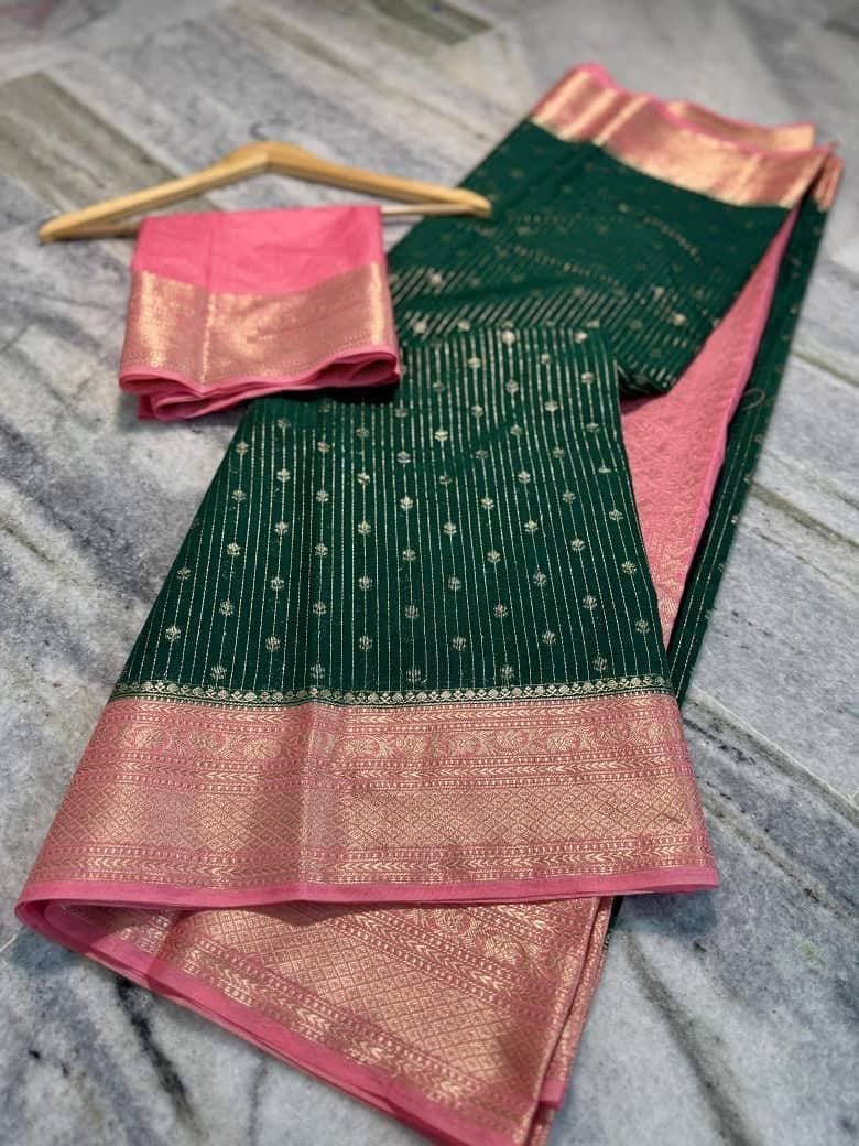 Vintage banaras soft silk saree with vaira oosi style weaving