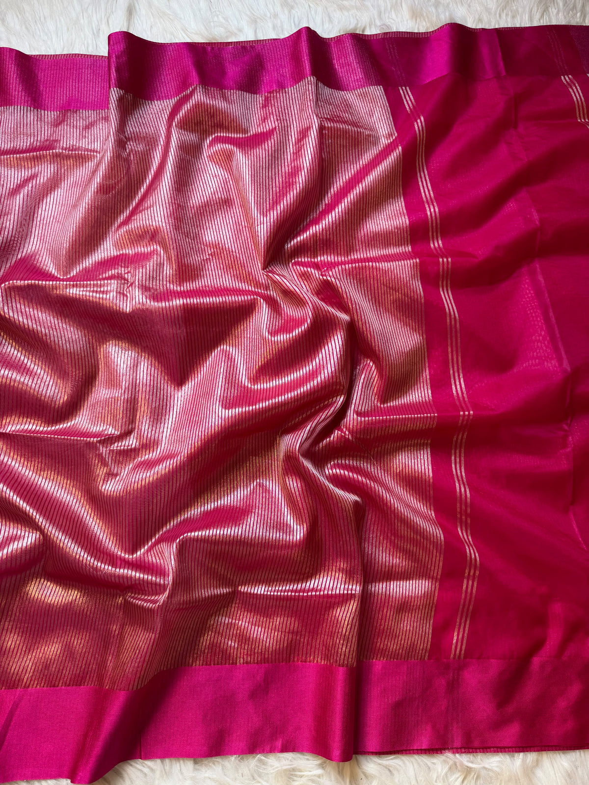 Shilpa shetty inspired banaras tissue stripes soft silk sarees