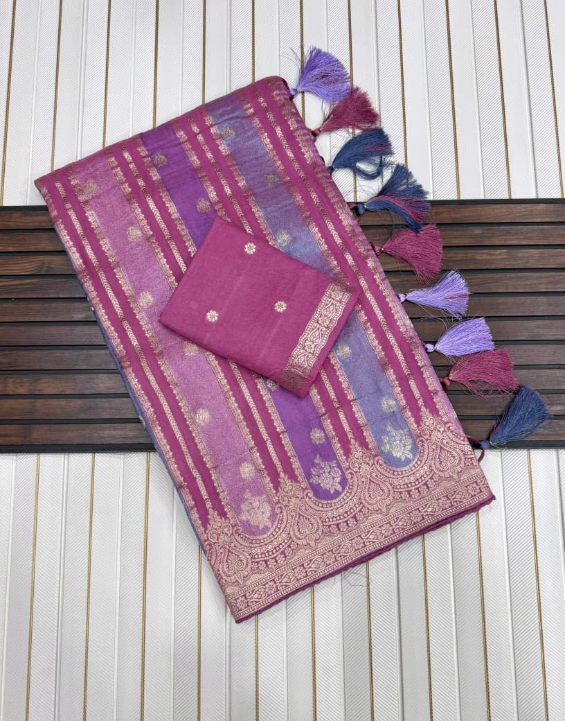 Banaras rangkat soft silk sarees with rich weaving allover and blouse