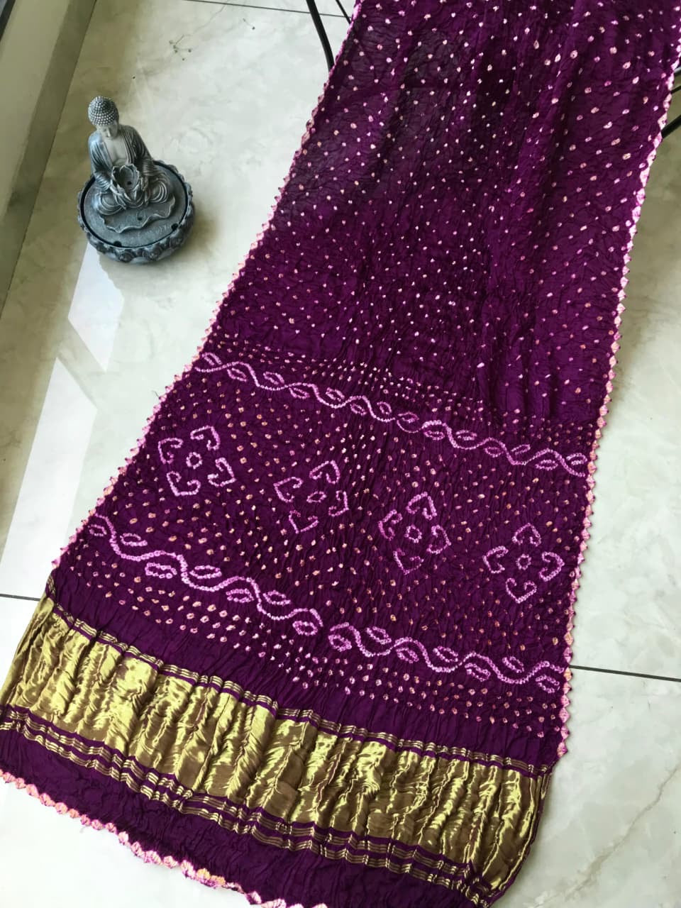Exclusive modal silk saree with hand tie and dye unstitched blouse