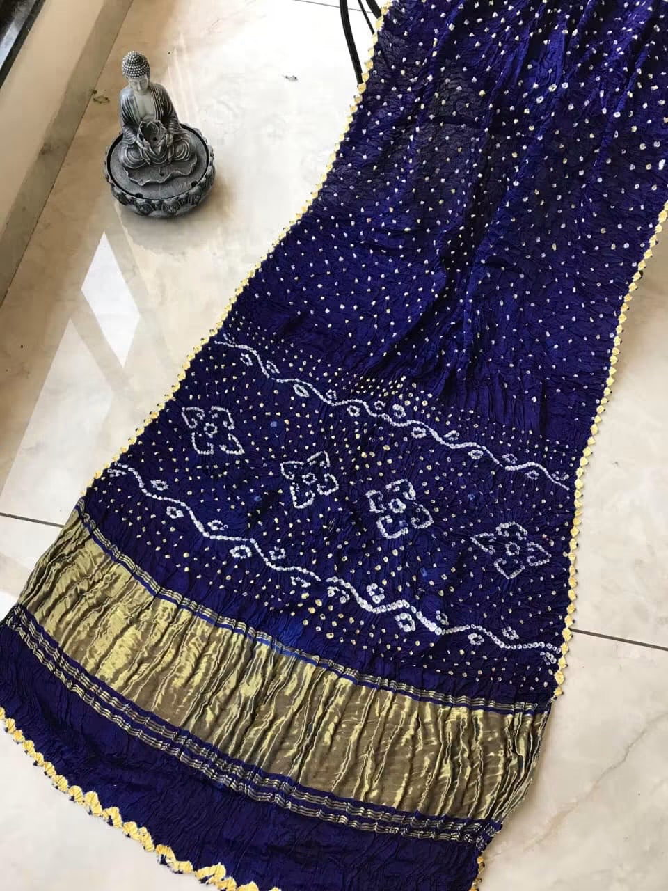 Exclusive modal silk saree with hand tie and dye unstitched blouse